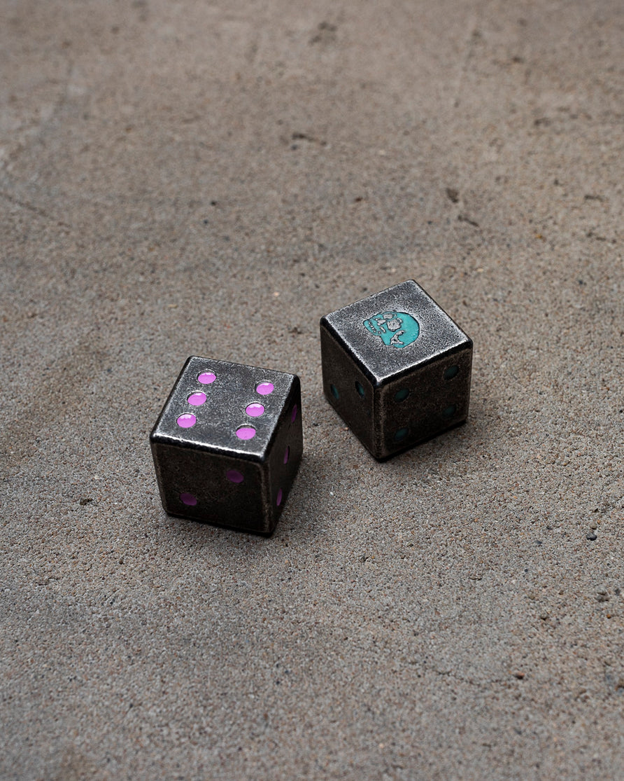Neon Bones Metal Dice Set