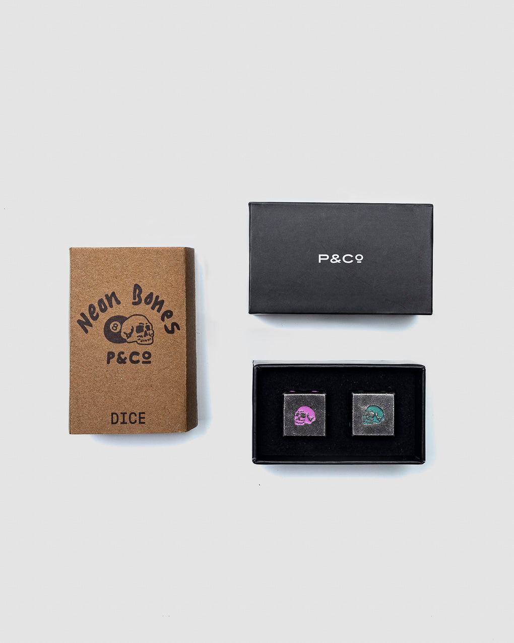 Neon Bones Metal Dice Set