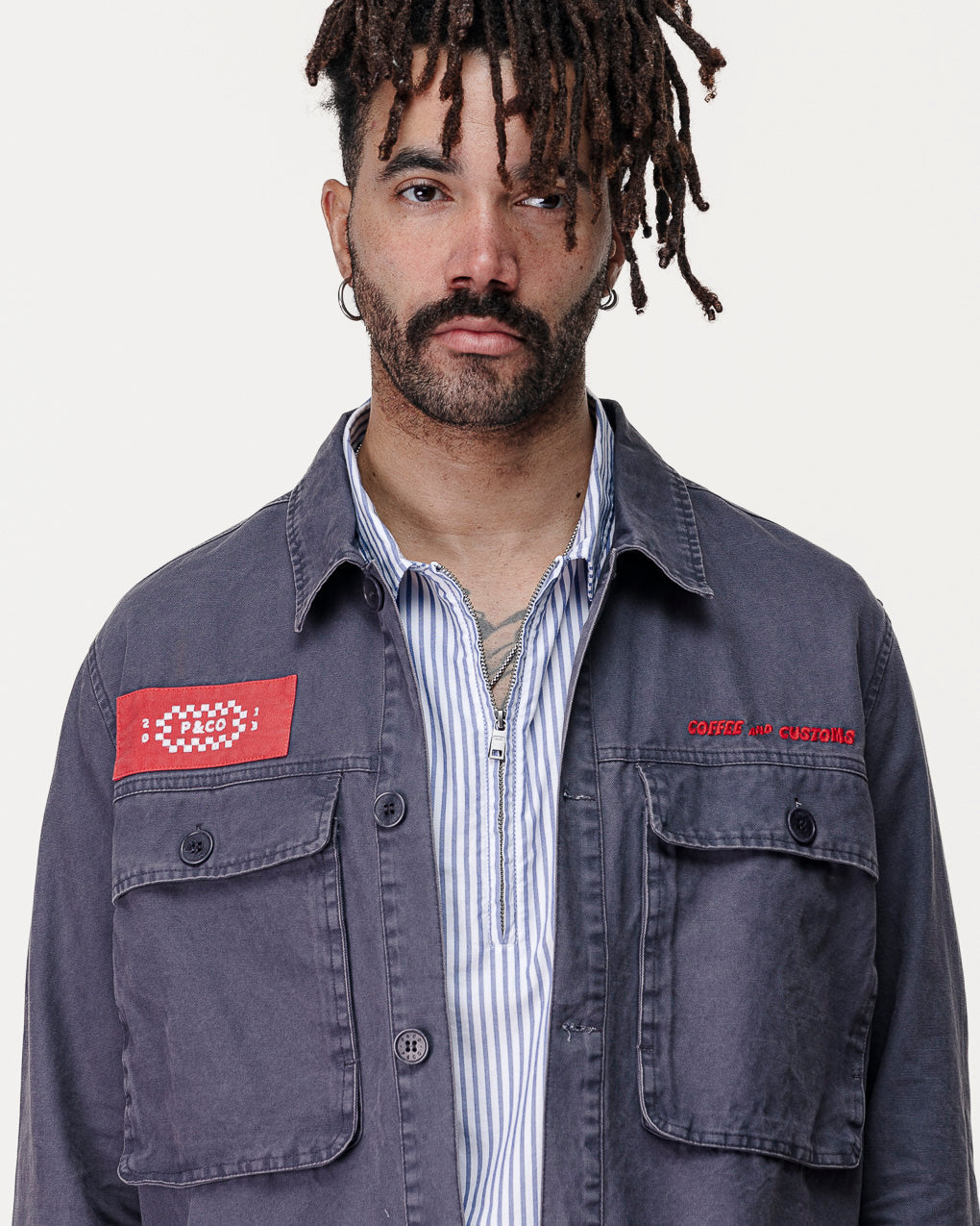 Coffee & Customs Uniform Overshirt - Washed Navy