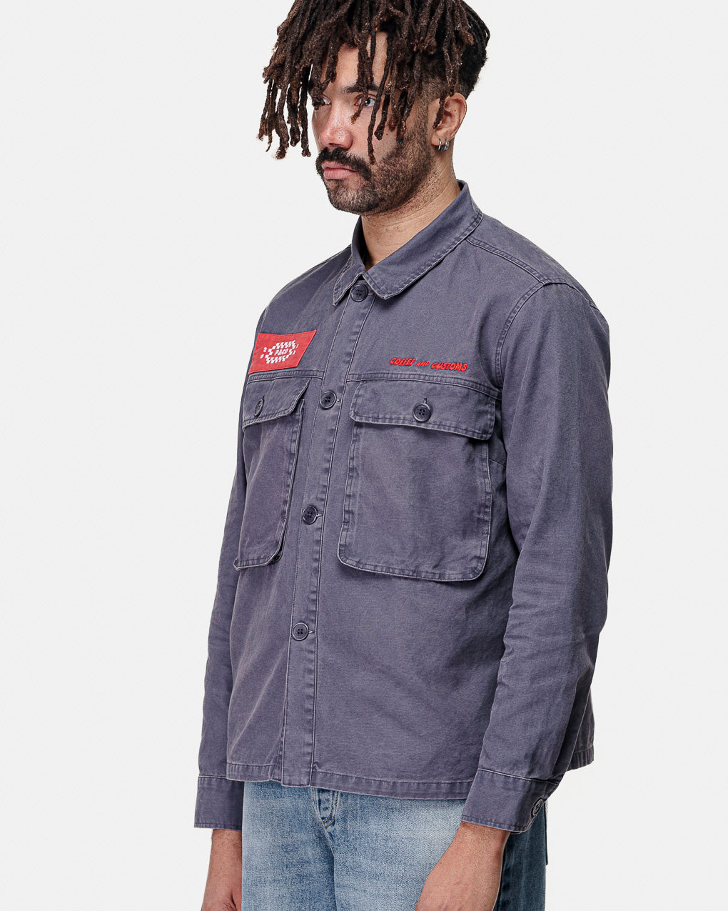 Coffee & Customs Uniform Overshirt - Washed Navy