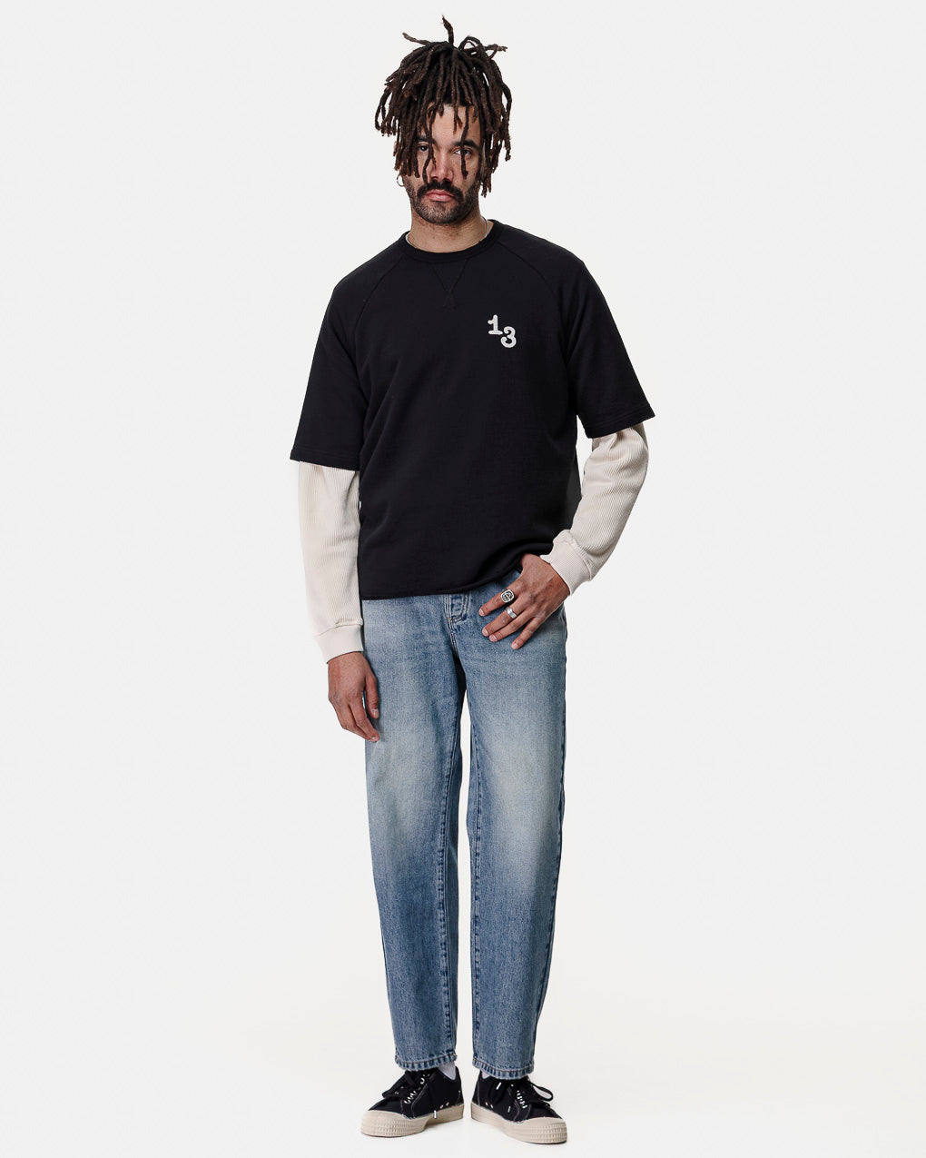 Give 'Em Hell Short Sleeve Sweatshirt - Washed Black