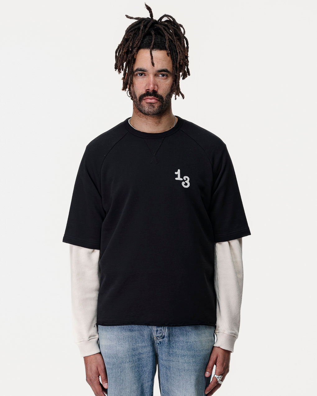 Give 'Em Hell Short Sleeve Sweatshirt - Washed Black