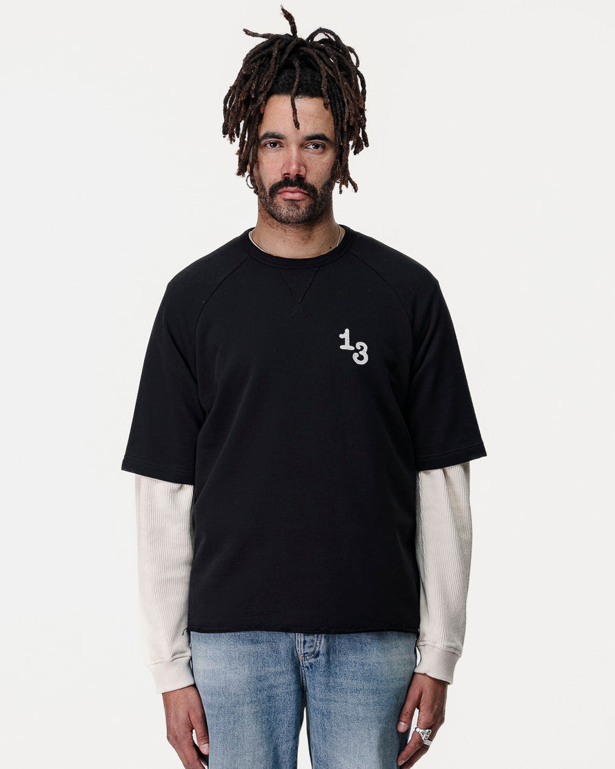 Give 'Em Hell Short Sleeve Sweatshirt - Washed Black