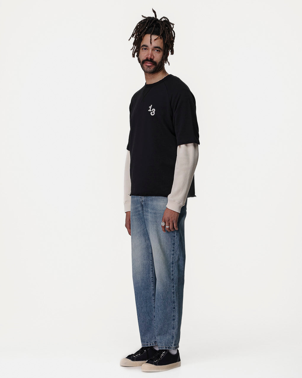Give 'Em Hell Short Sleeve Sweatshirt - Washed Black
