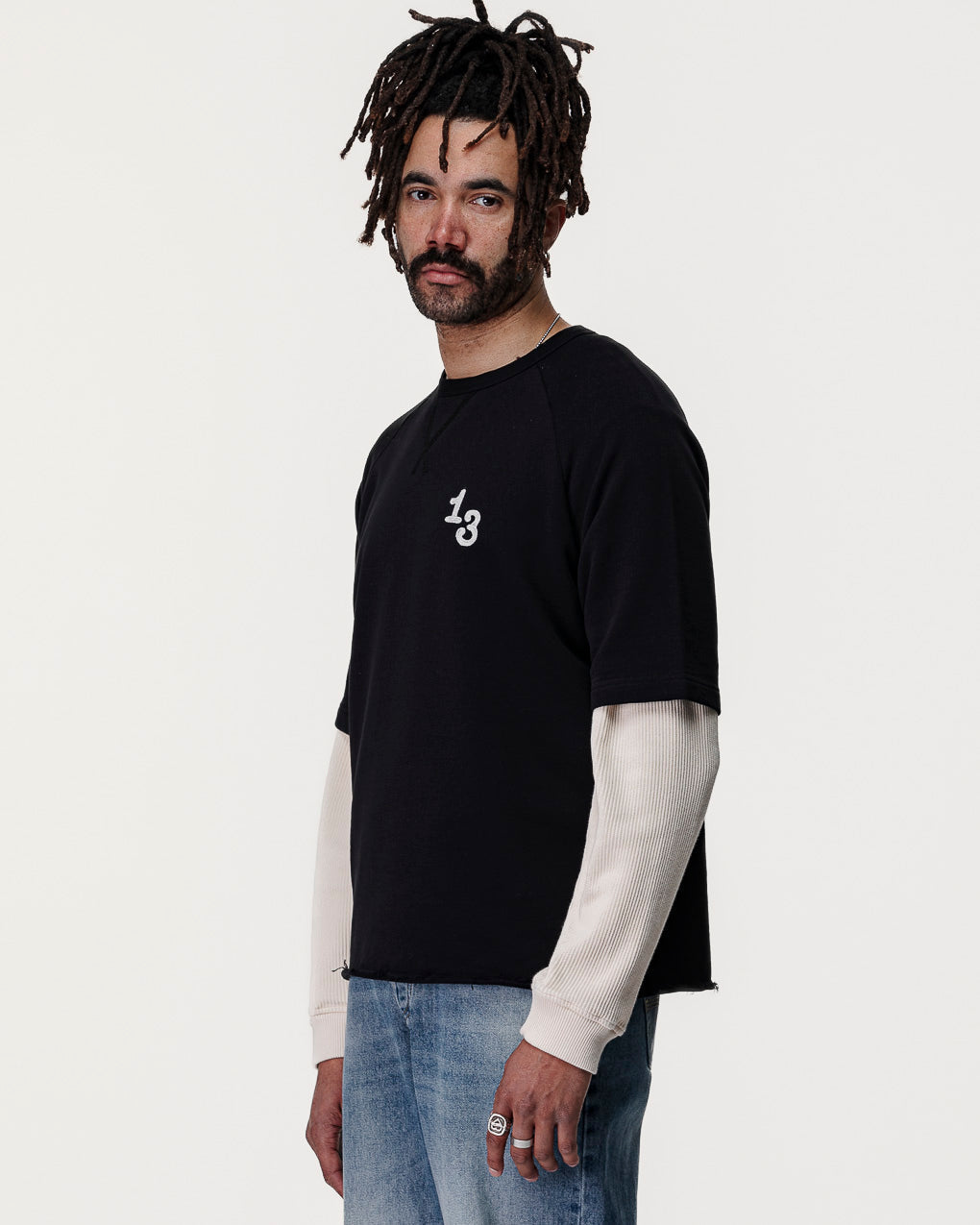 Give 'Em Hell Short Sleeve Sweatshirt - Washed Black