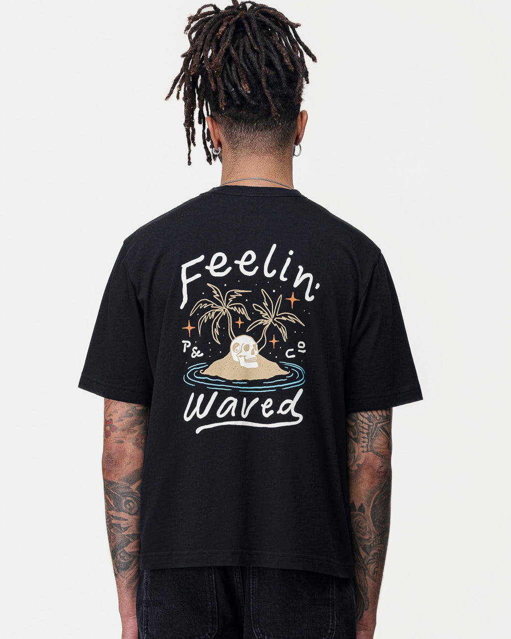 Feelin' Waved Boxy T-Shirt - Washed Black
