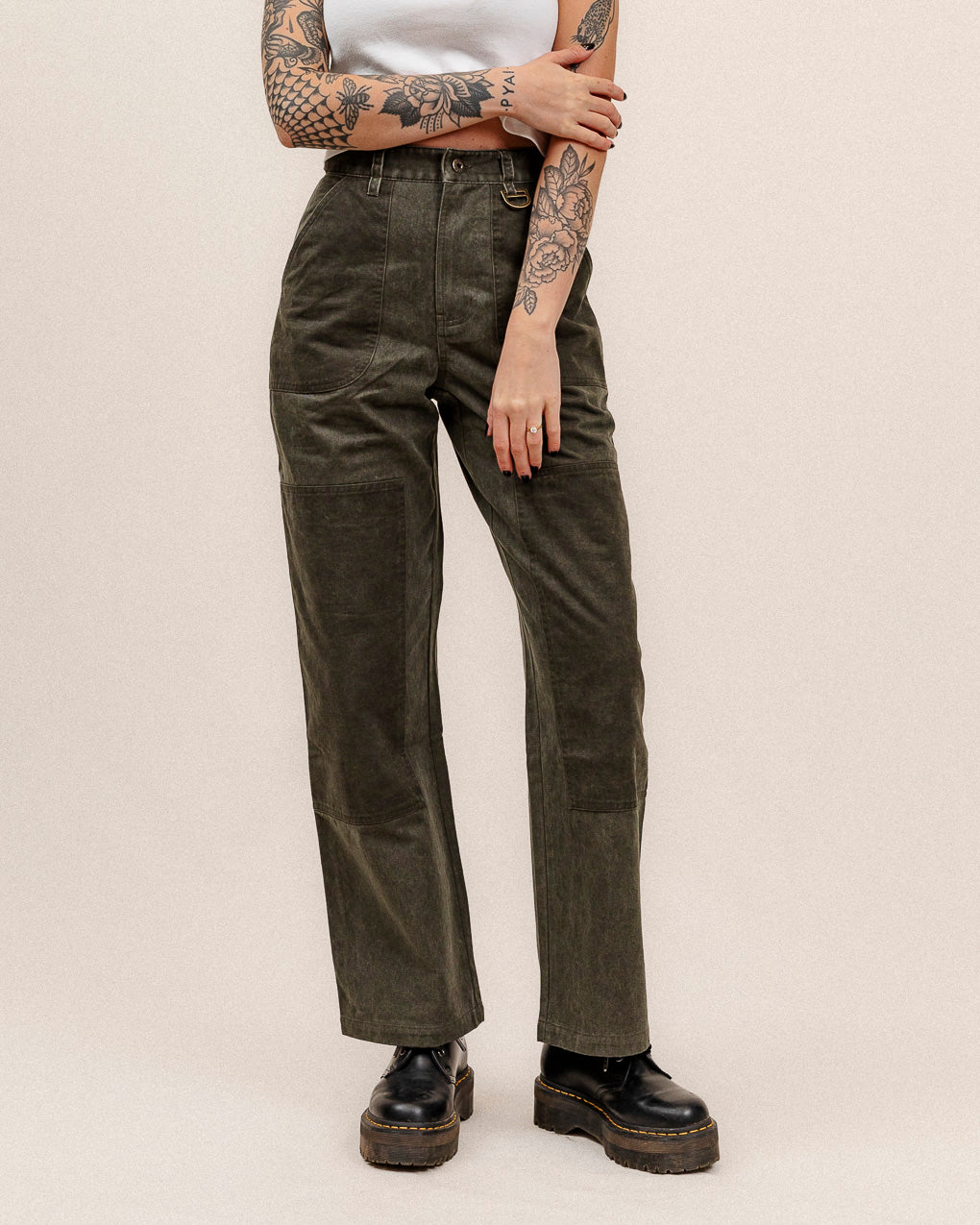 Surplus High Waisted Pants - Khaki