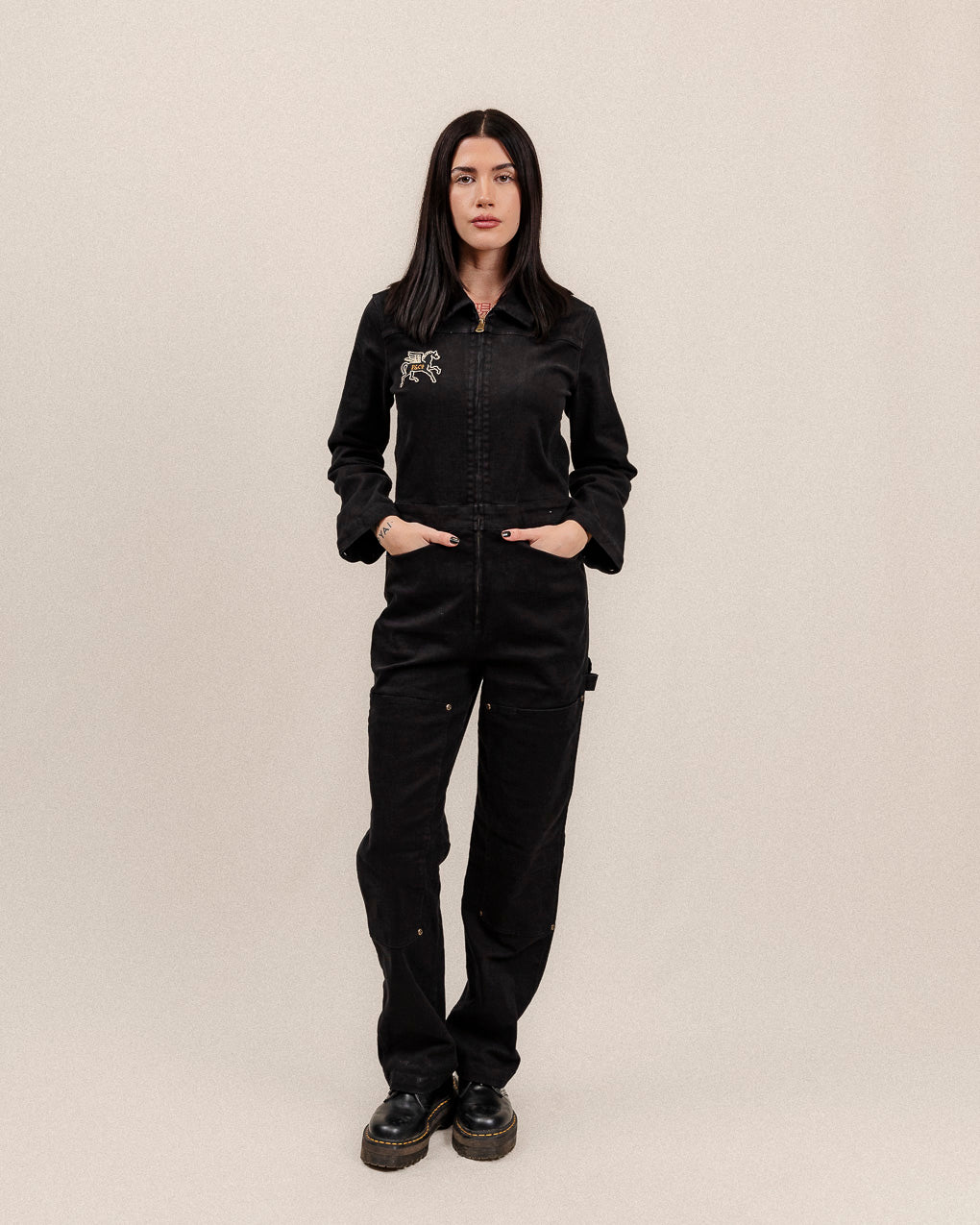 Moto Garage Boilersuit - Washed Black