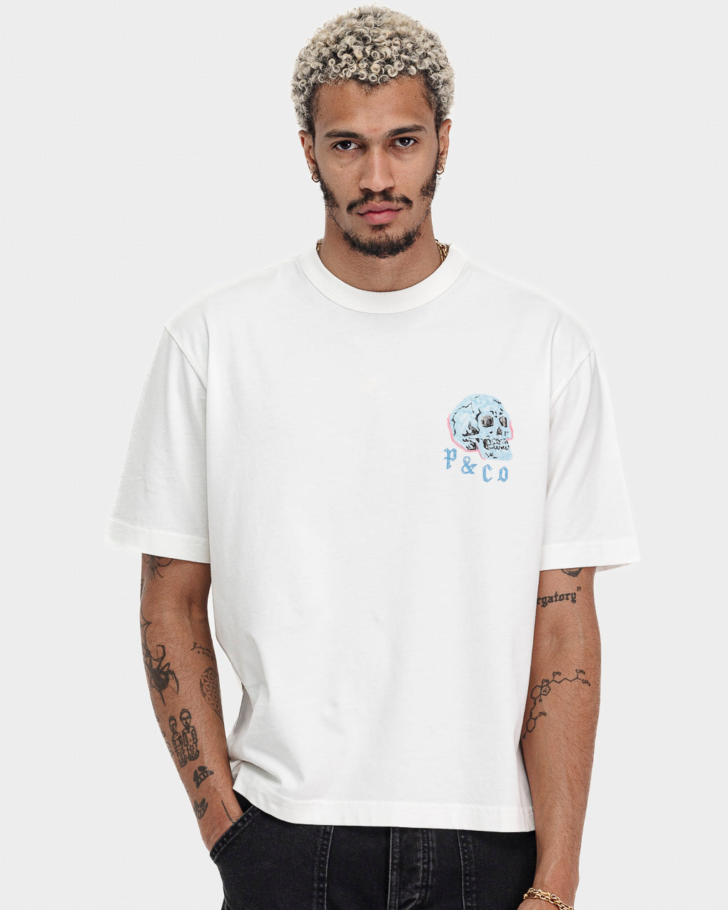 Neon Bones Boxy T-Shirt - Off White