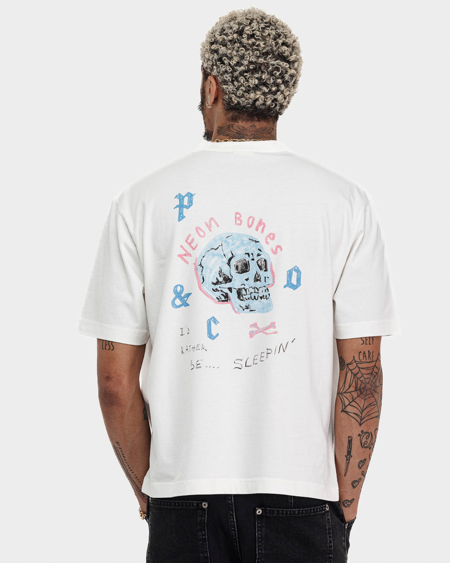 Neon Bones Boxy T-Shirt - Off White