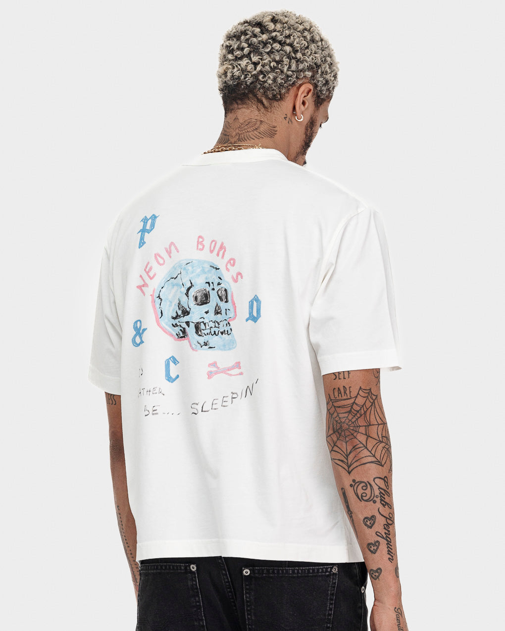 Neon Bones Boxy T-Shirt - Off White