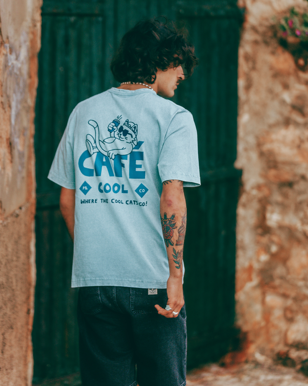 Café Cool T-Shirt - Vintage Blue