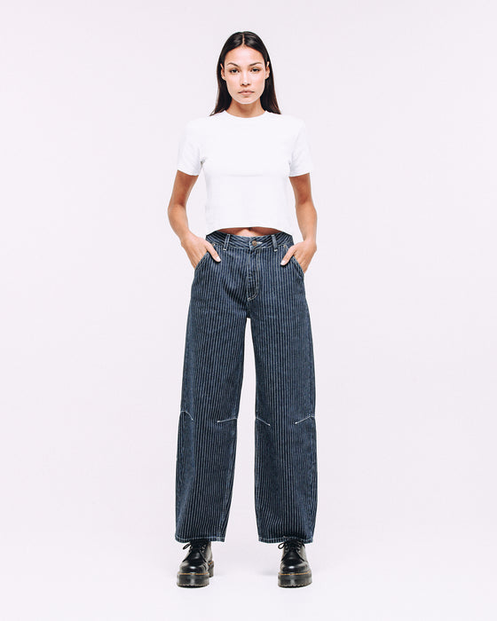 Grace Barrel Leg Jean - Blue Hickory