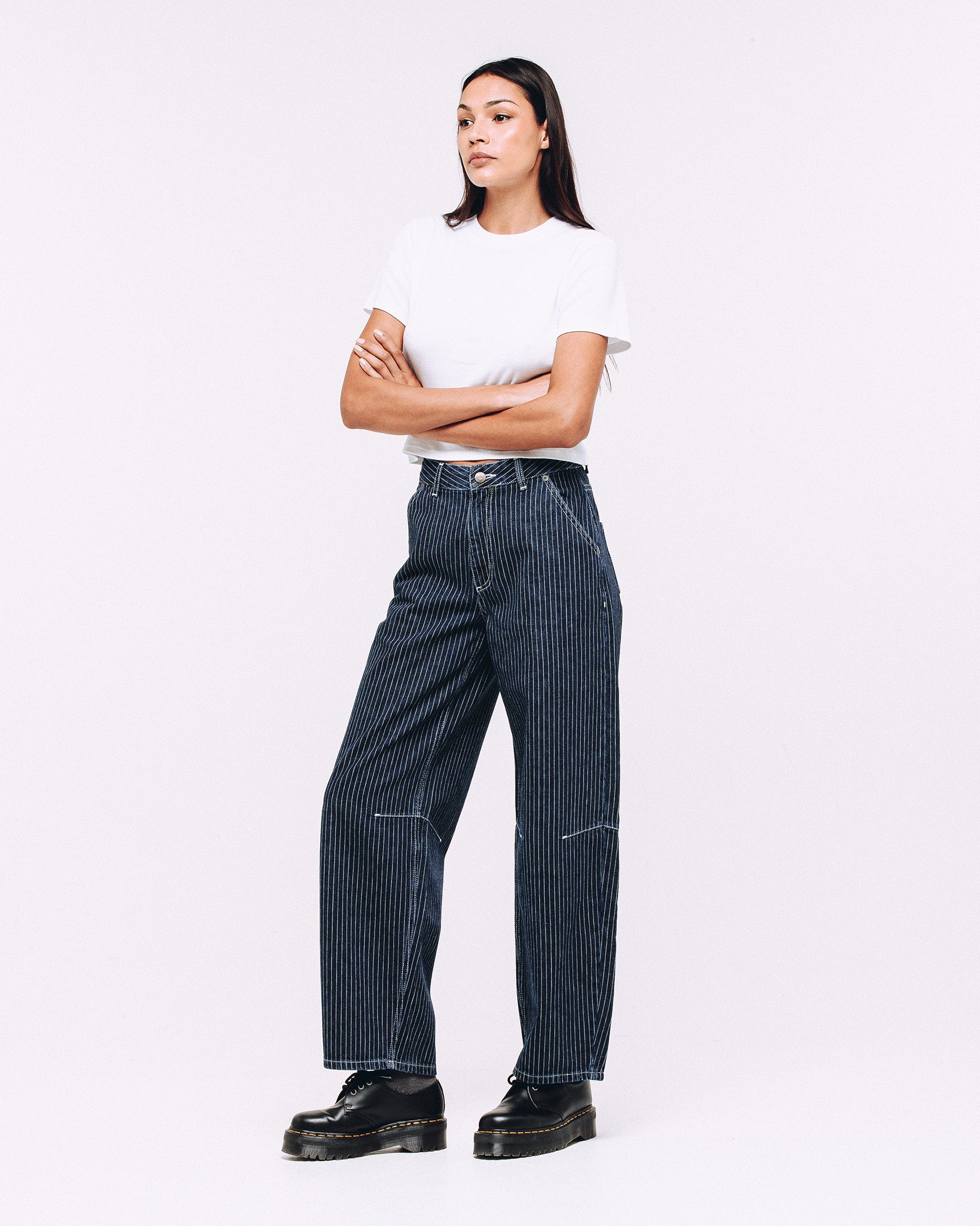 Grace Barrel Leg Jean - Blue Hickory