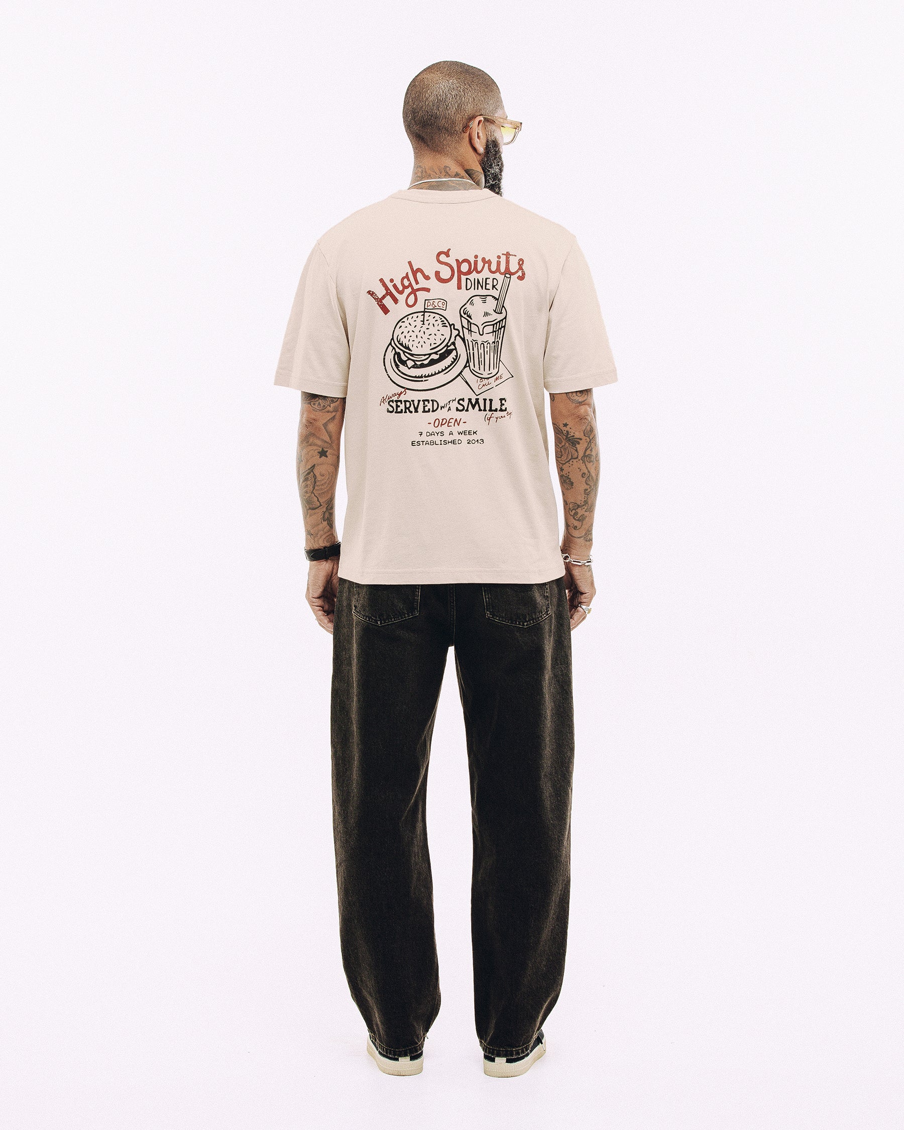 Served With A Smile T-Shirt - Bone