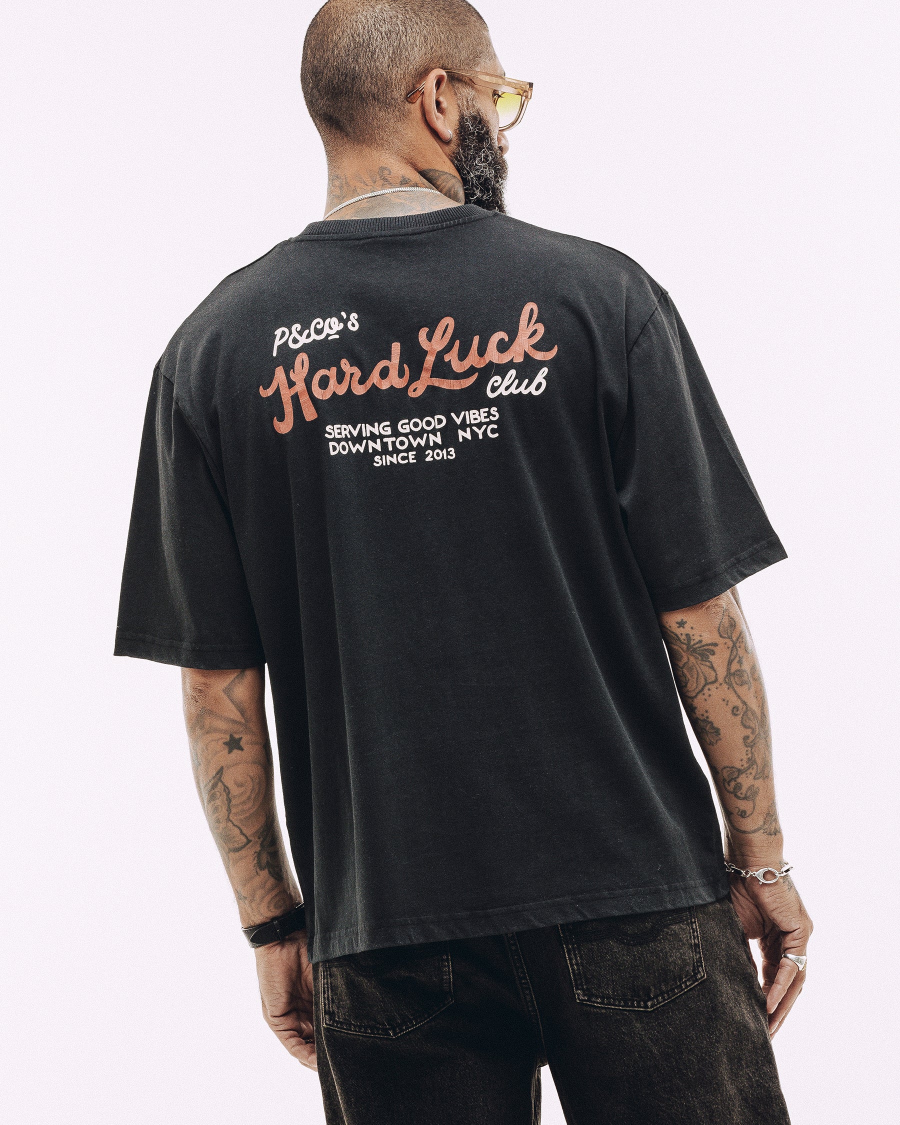 Hard Luck Club Boxy T-Shirt - Washed Black