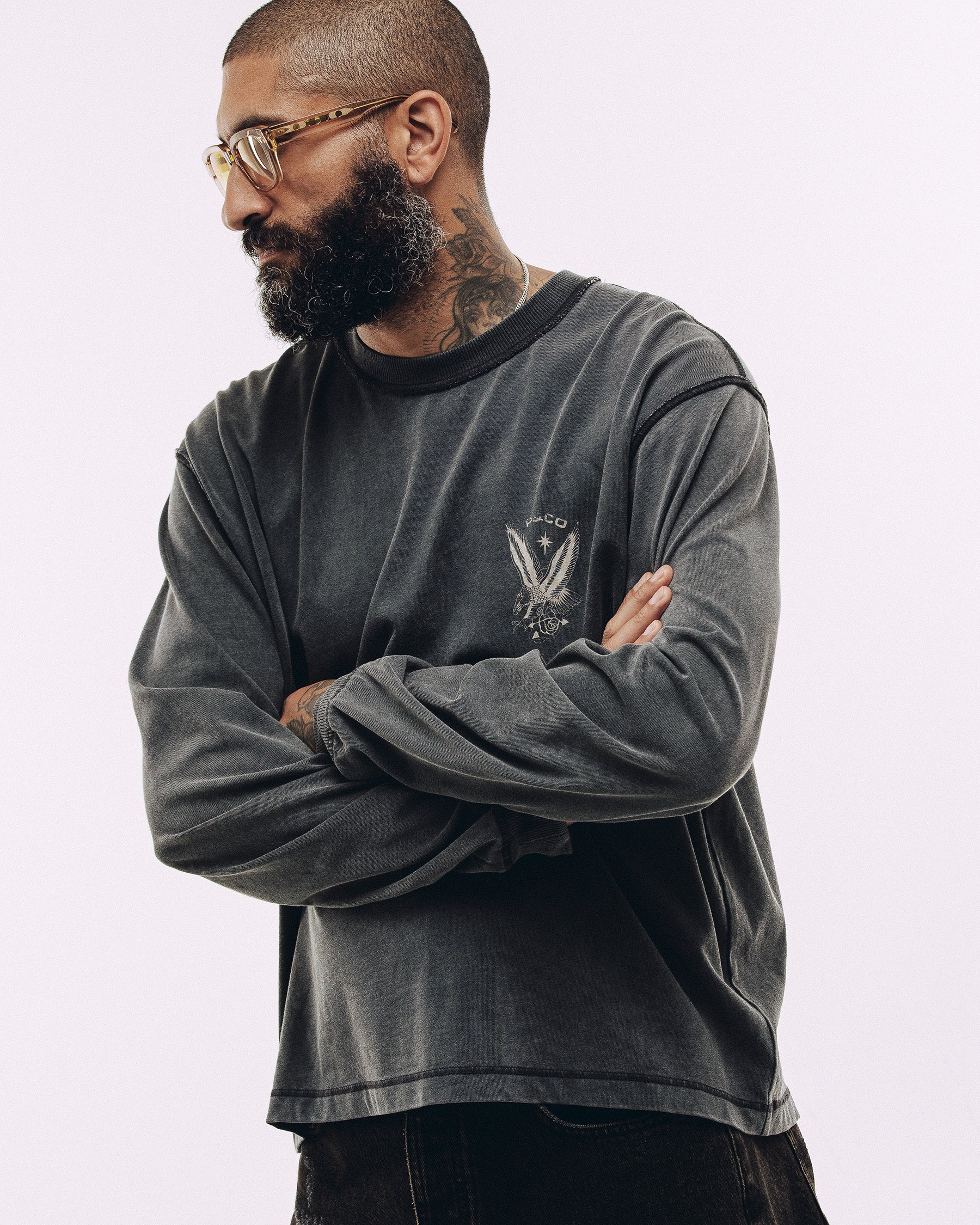 Eagle Flash Longsleeve T-Shirt - Acid Wash