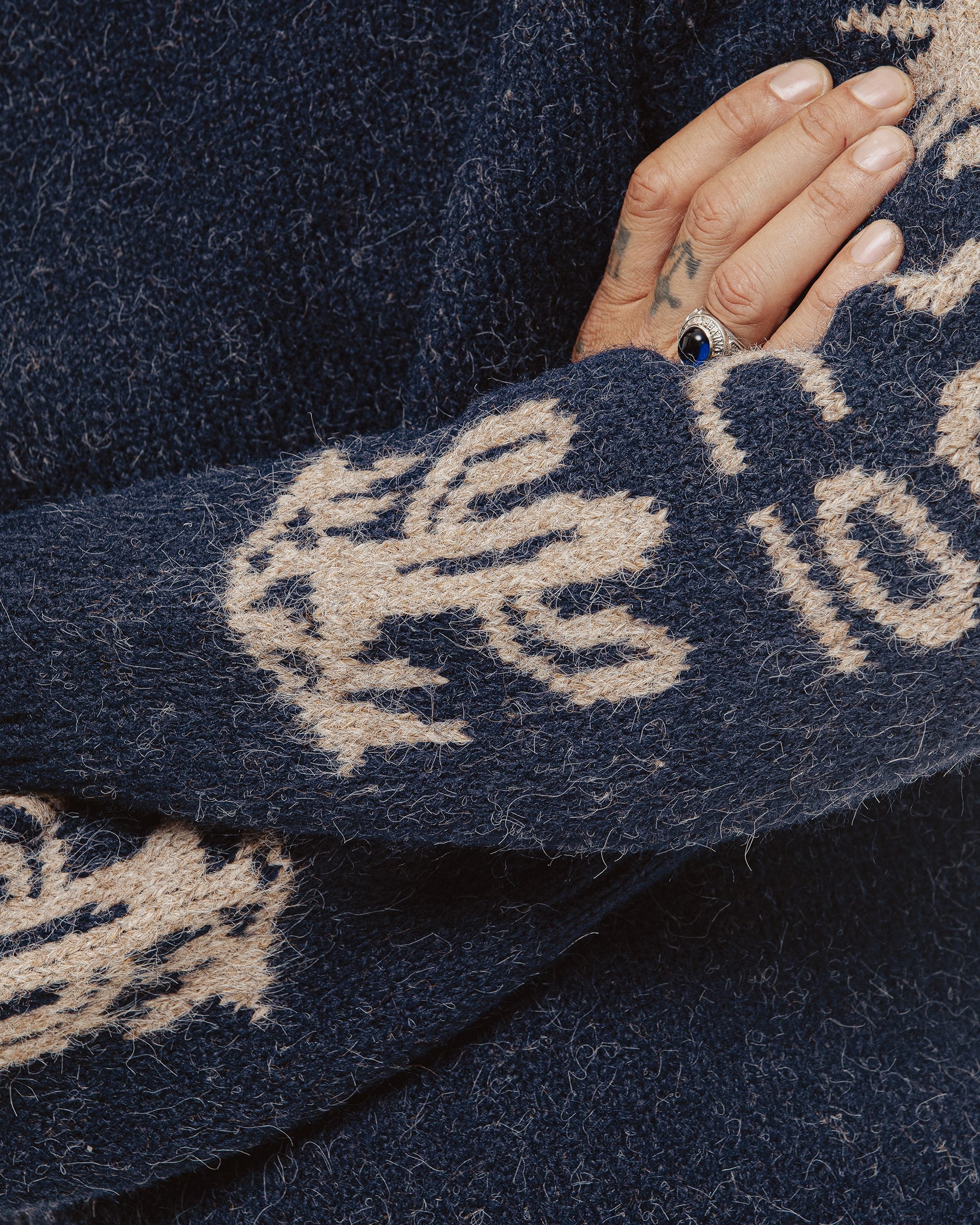 Desert Rise Intarsia Knit - Navy
