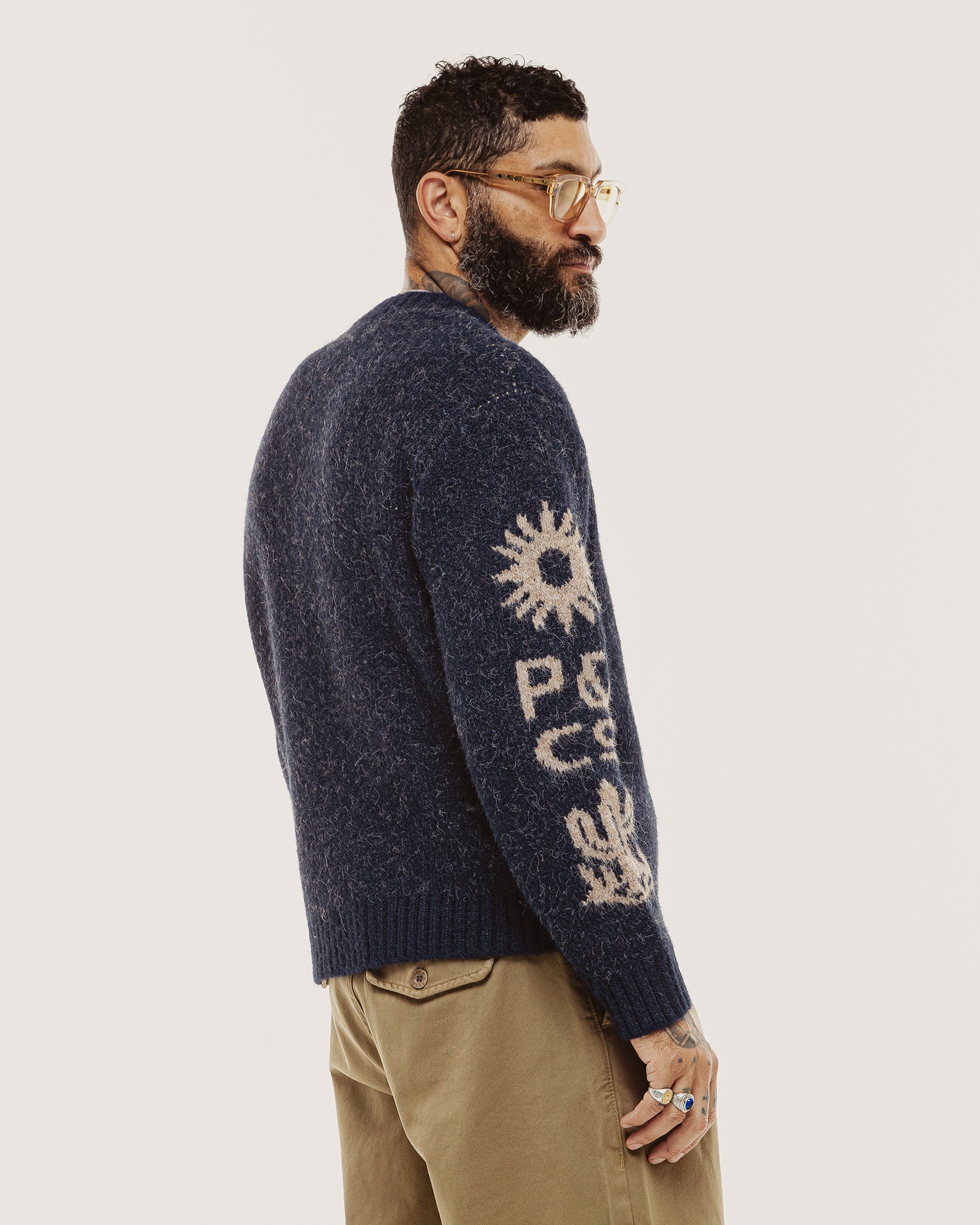 Desert Rise Intarsia Knit - Navy