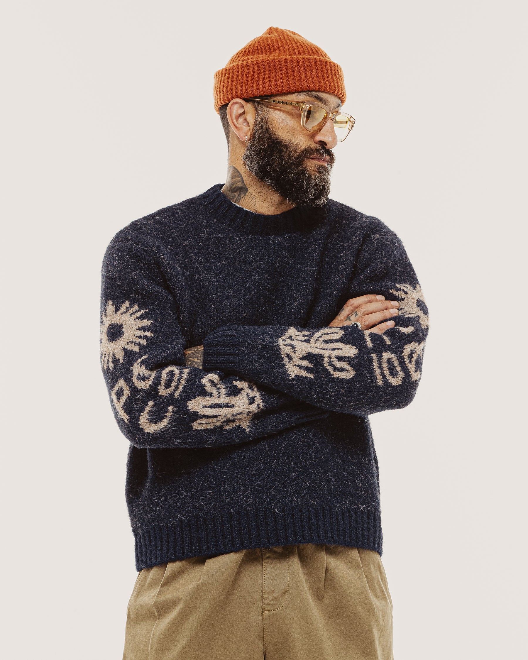 Desert Rise Intarsia Knit - Navy