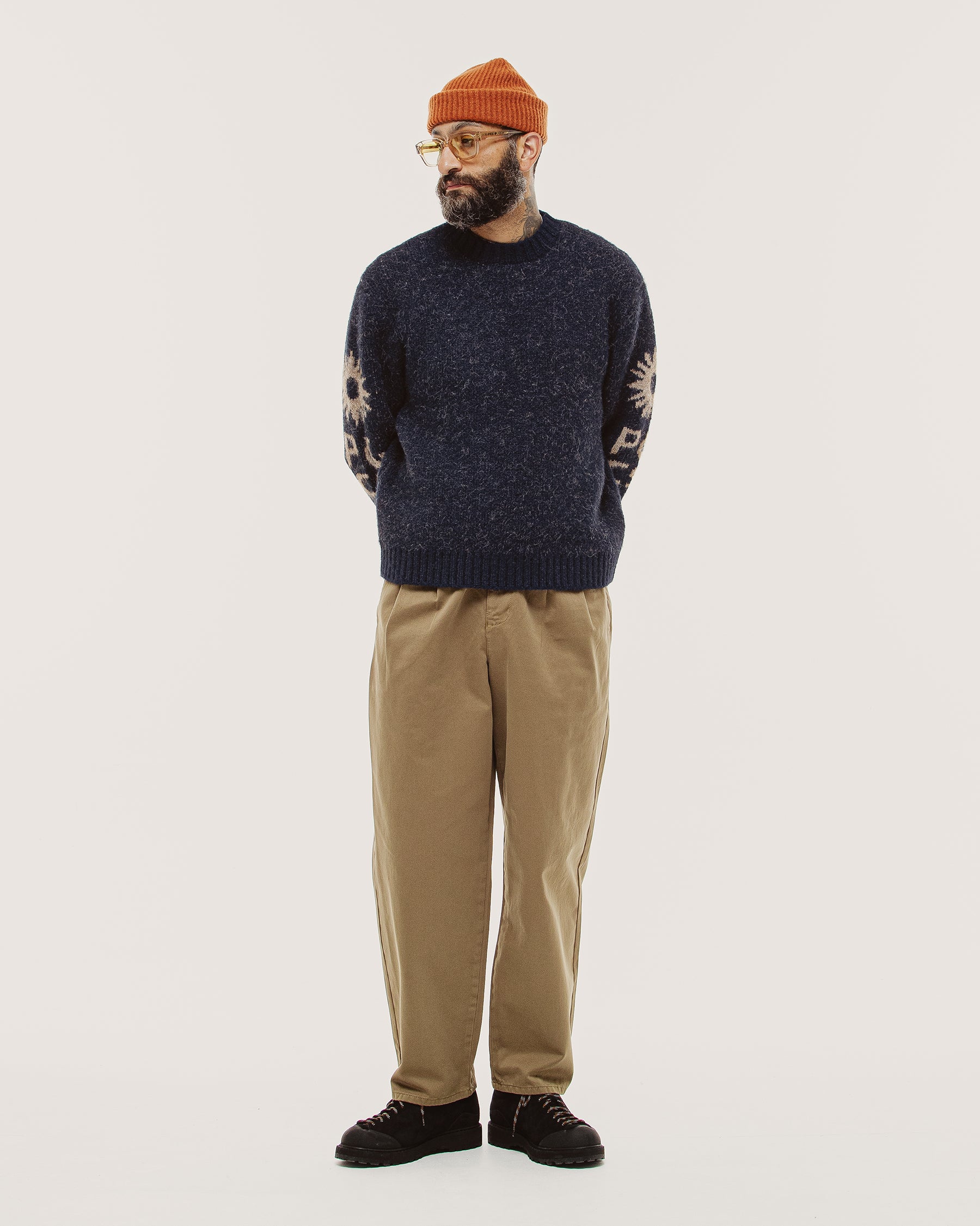 Desert Rise Intarsia Knit - Navy