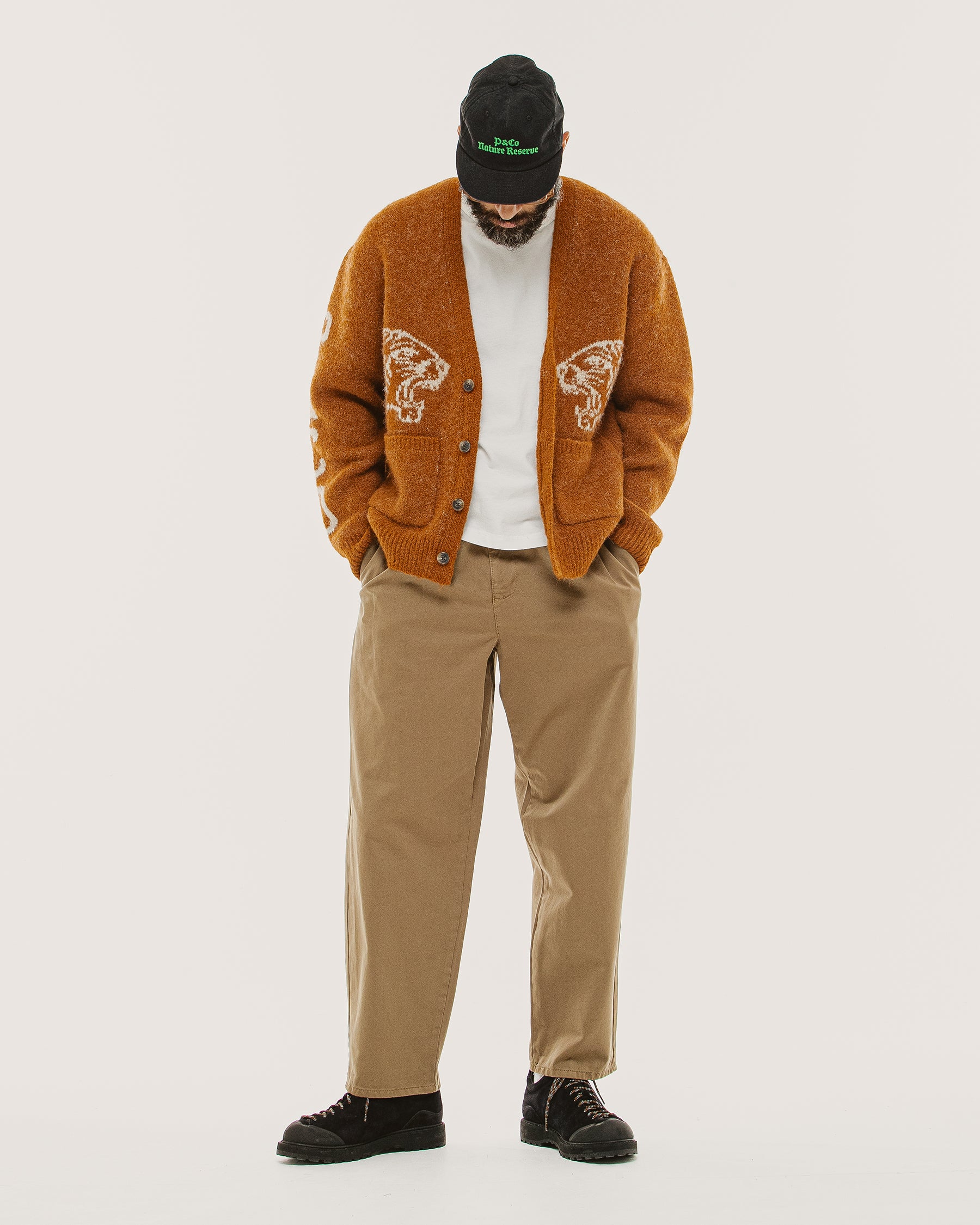 Archie Brushed Cardigan - Burnt Orange