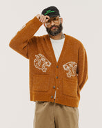 Archie Brushed Cardigan - Burnt Orange