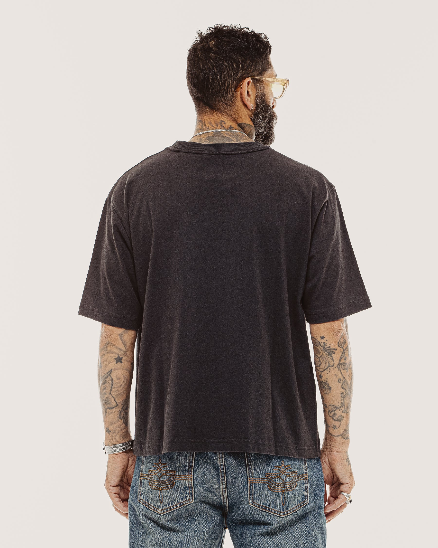 Pegasus Boxy Pocket T-Shirt - Heavy Washed Black