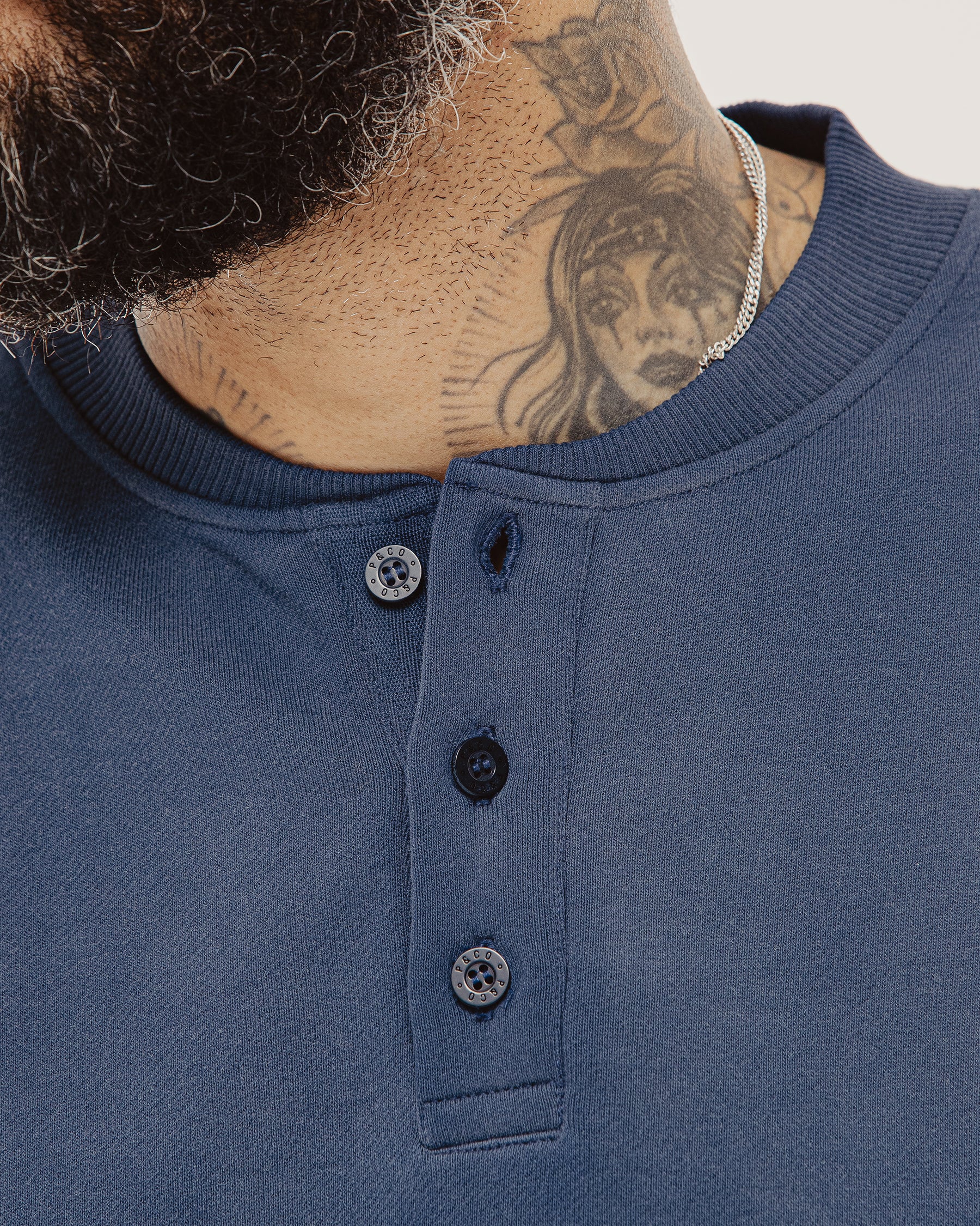 Outpost Shortsleeve Boxy Henley - Navy
