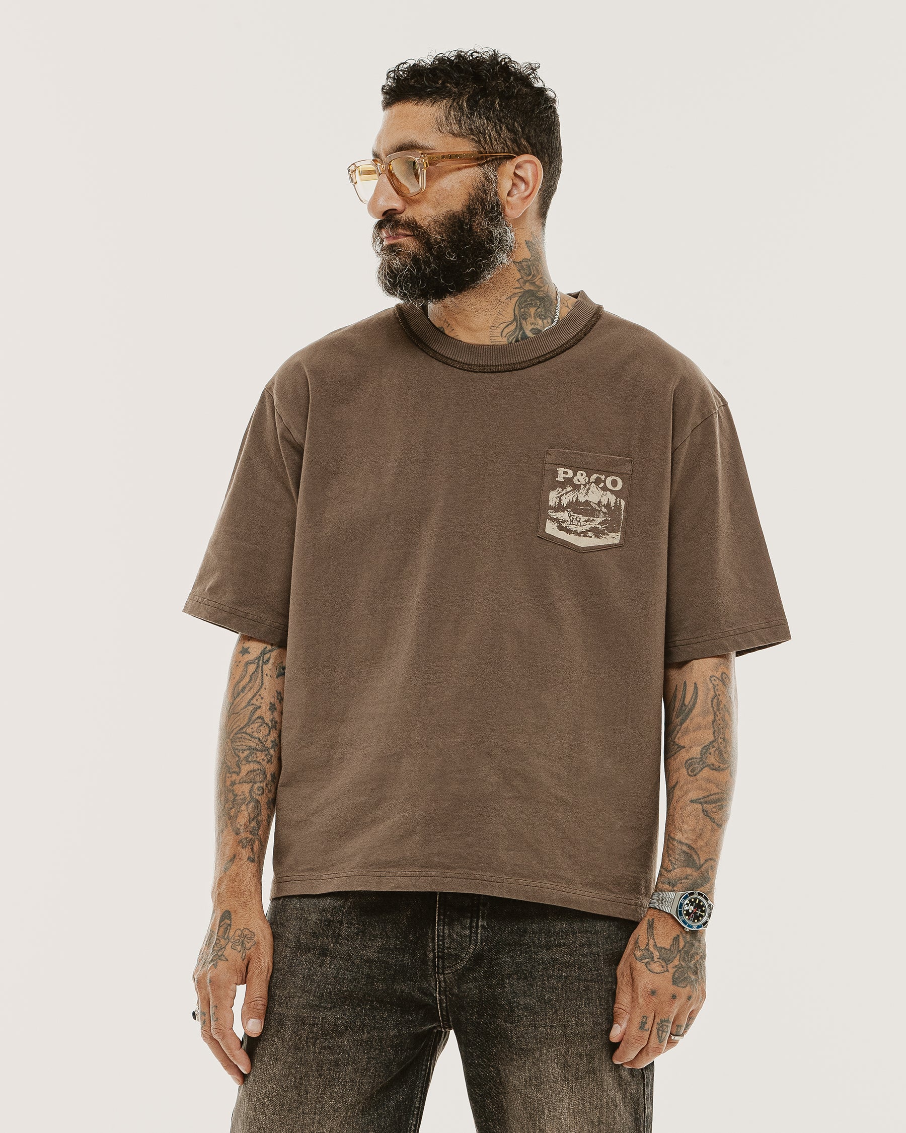 Mt. Regent Boxy T-Shirt - Washed Brown