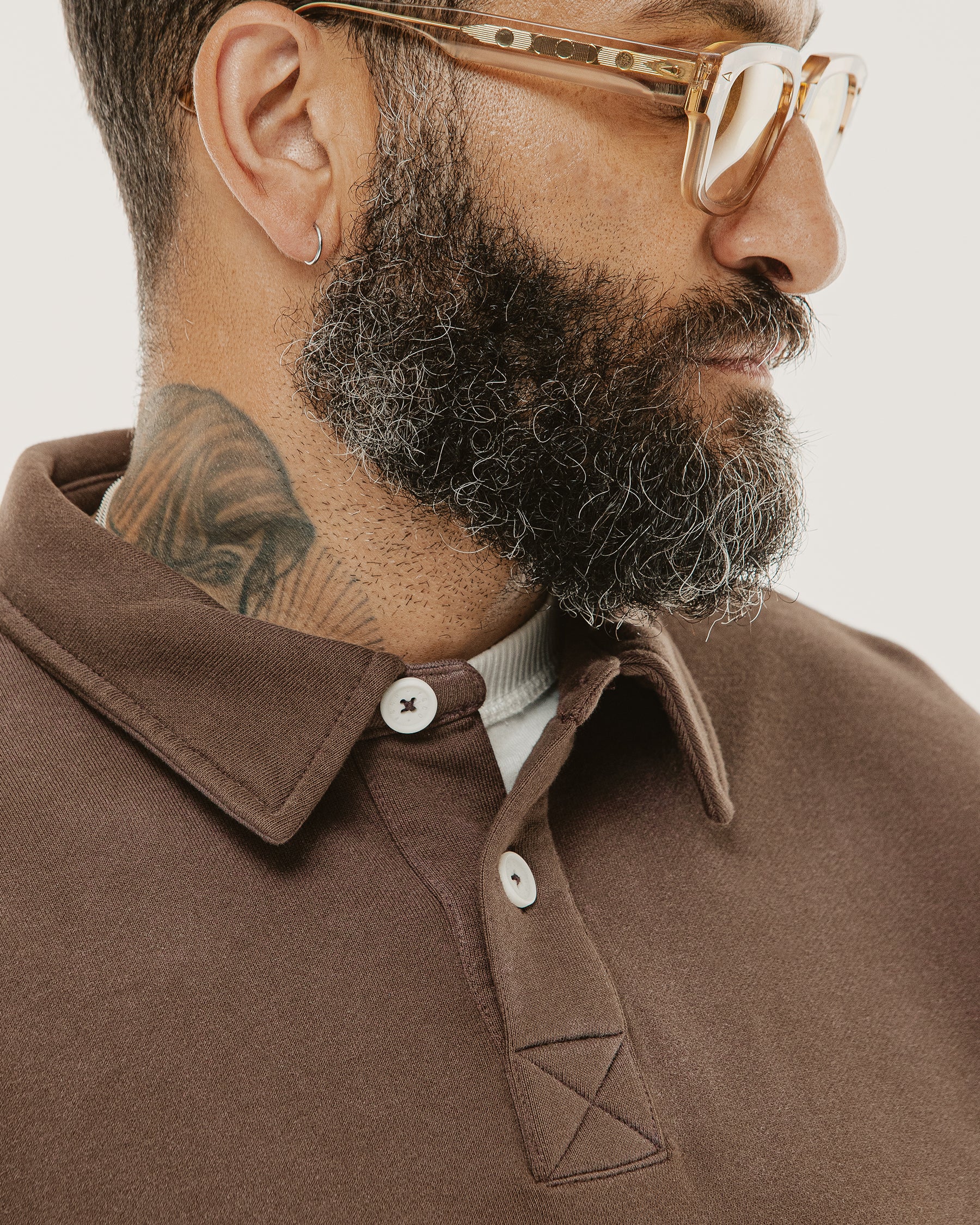 Emmett 1/4 Polo - Brown