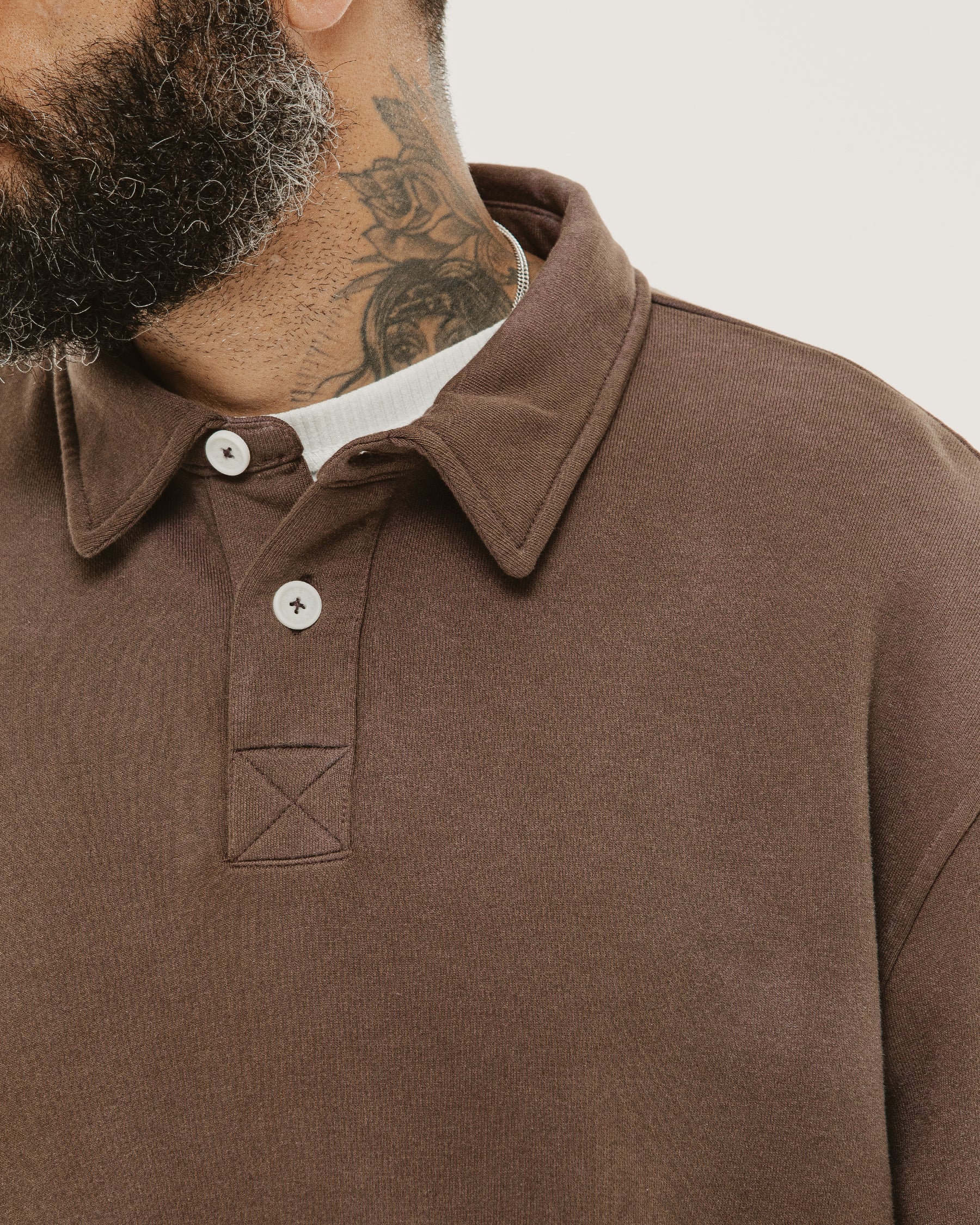 Emmett 1/4 Polo - Brown