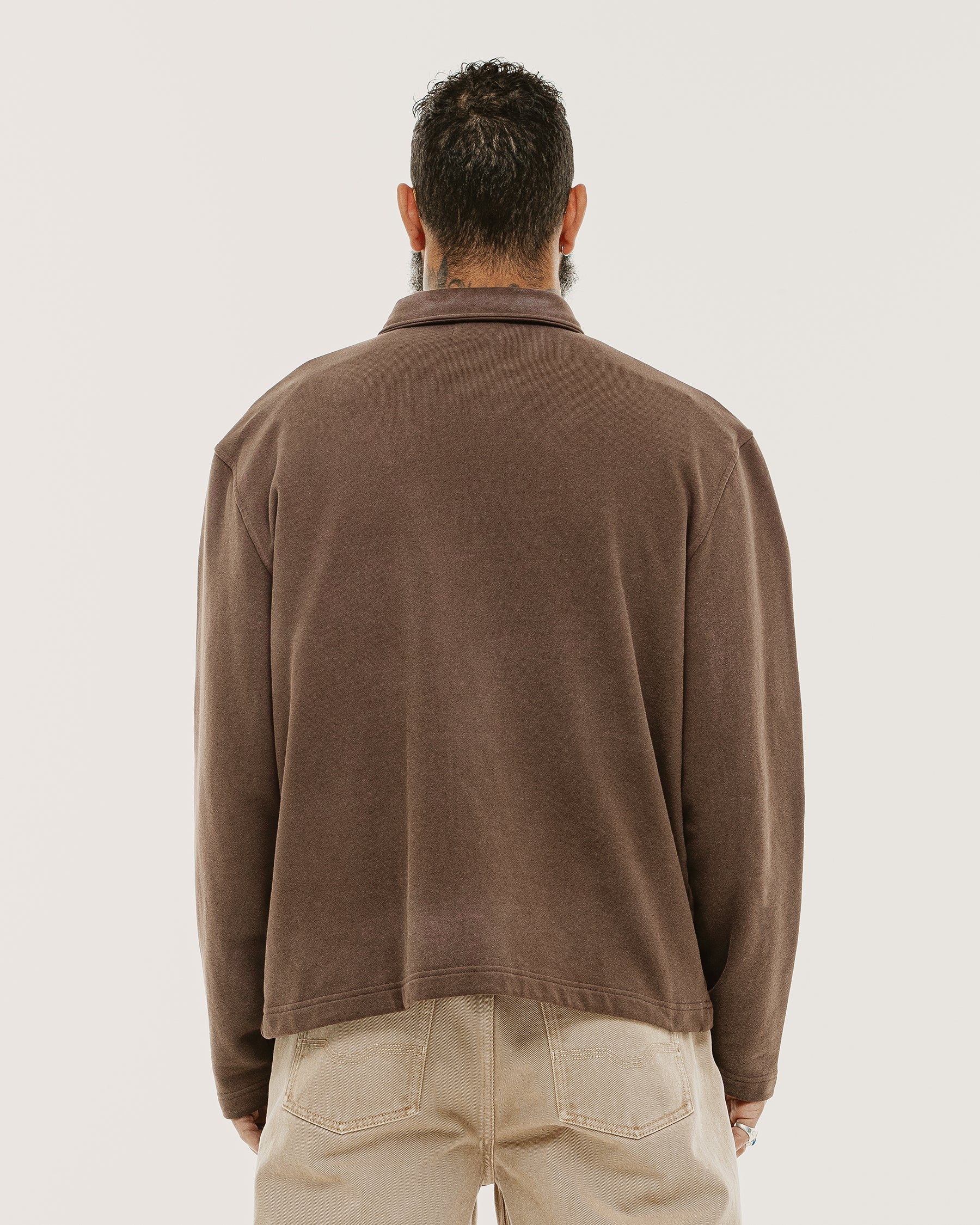 Emmett 1/4 Polo - Brown