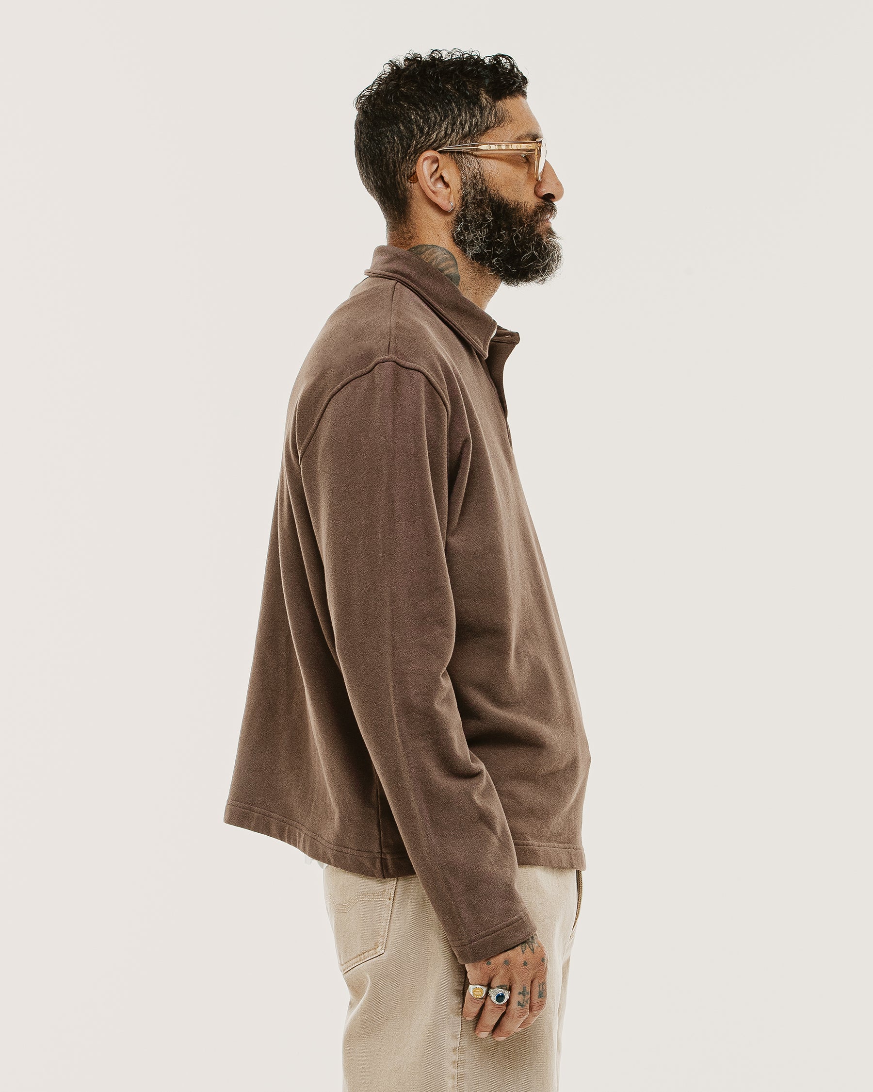 Emmett 1/4 Polo - Brown