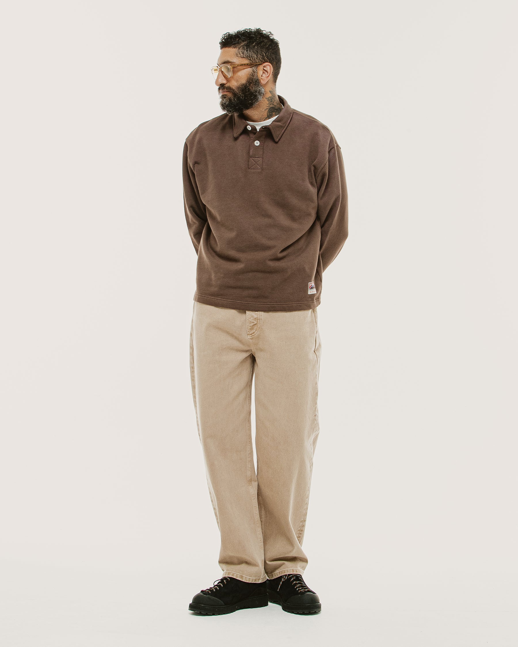 Emmett 1/4 Polo - Brown