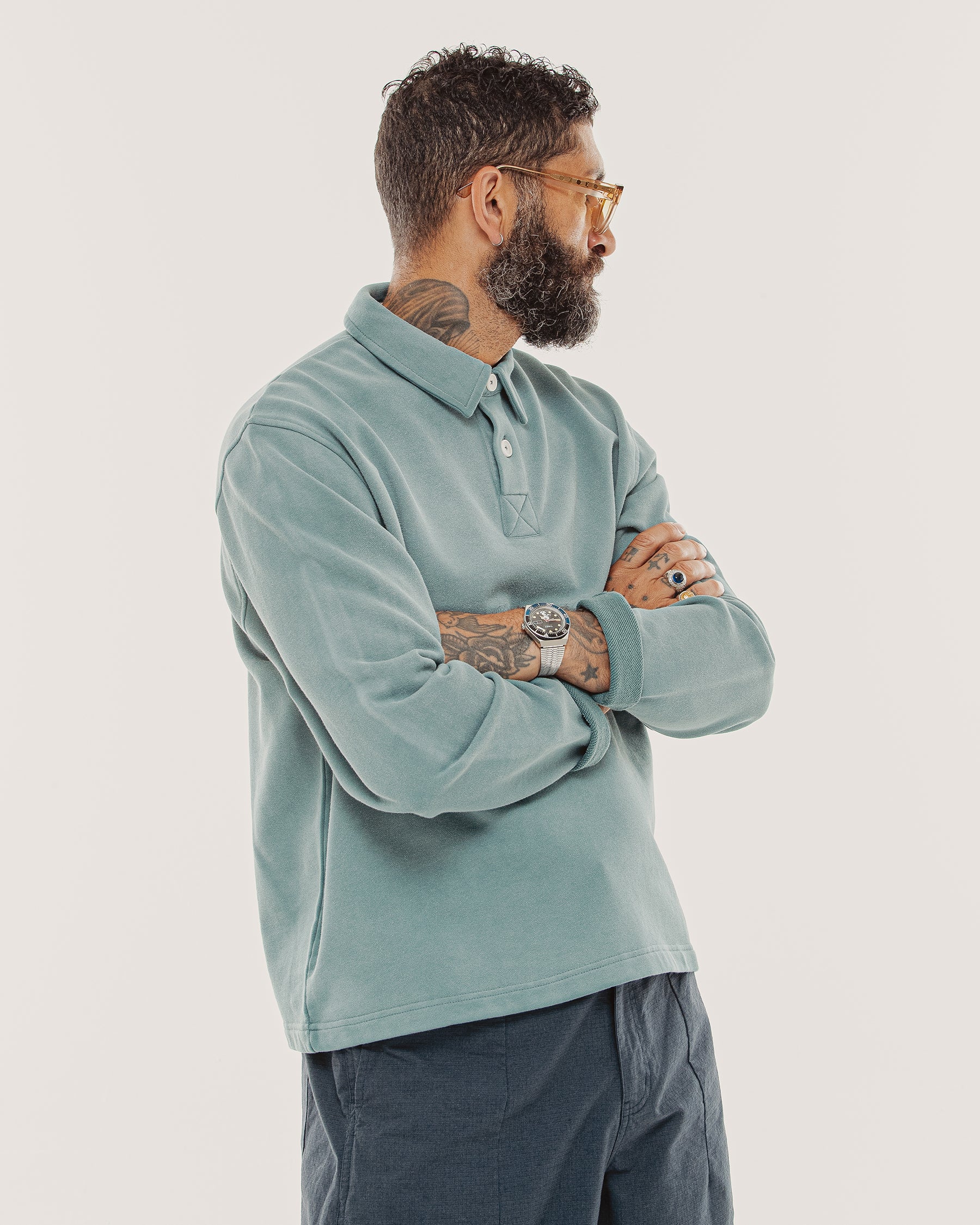 Emmett 1/4 Polo - Teal