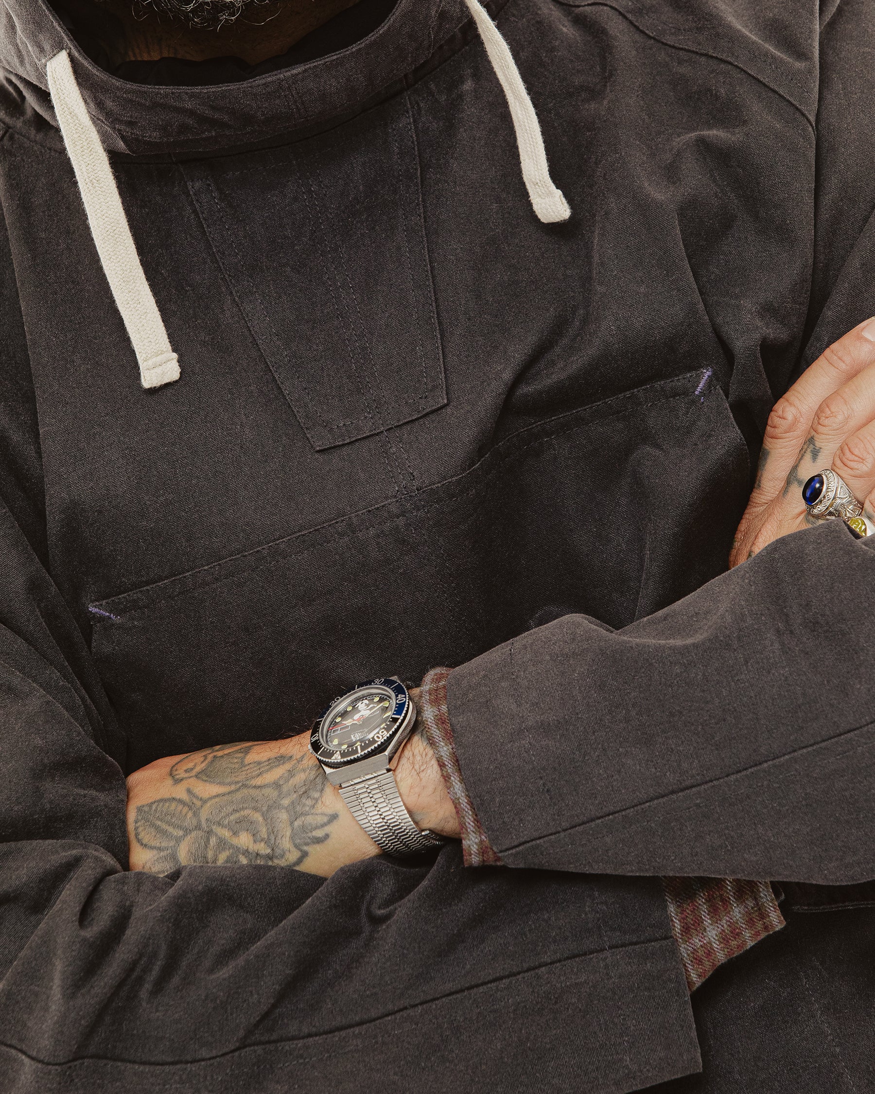 Jasper Waxed Smock - Charcoal