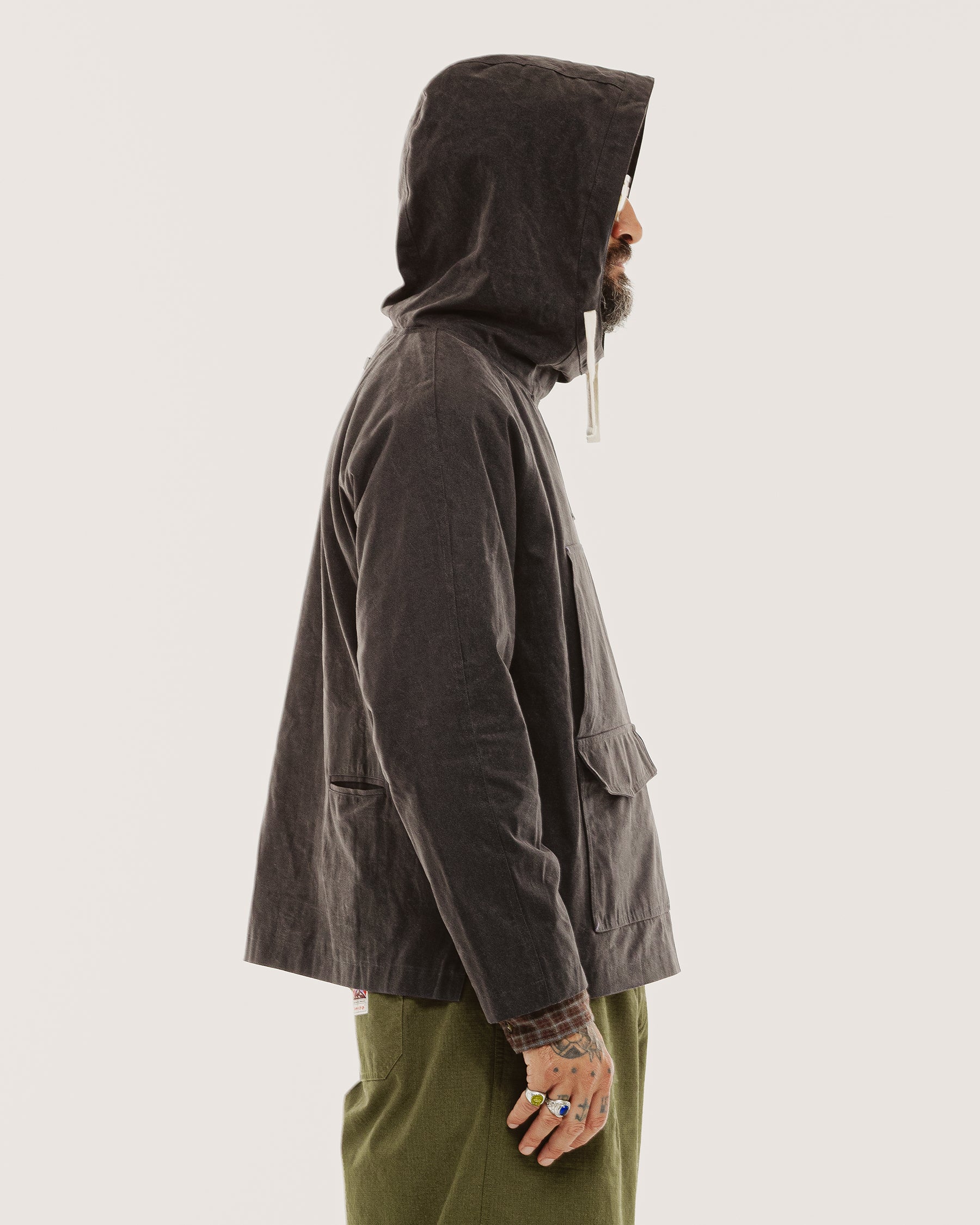 Jasper Waxed Smock - Charcoal