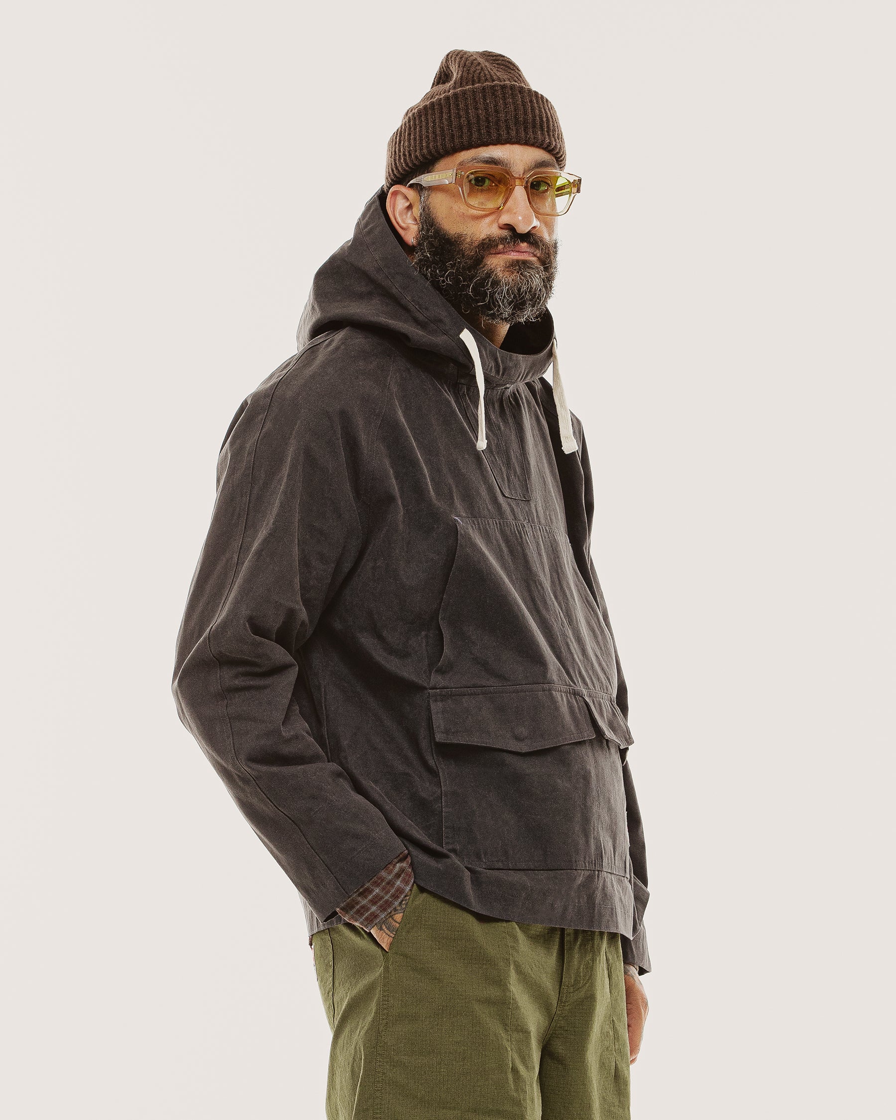 Jasper Waxed Smock - Charcoal