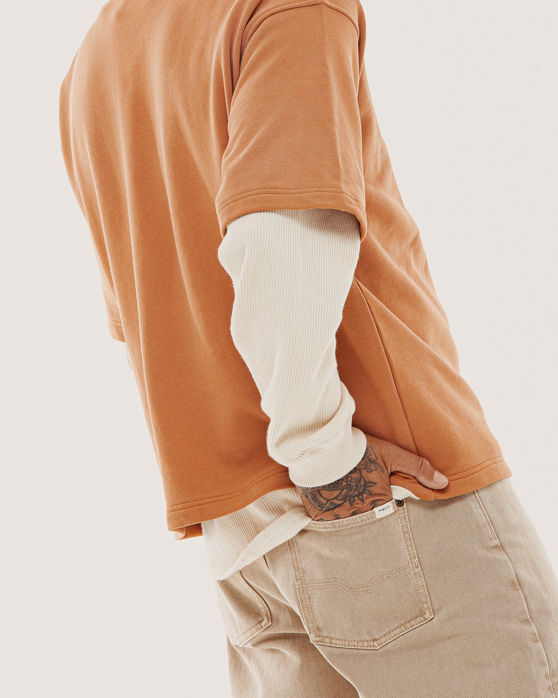 Outpost Shortsleeve Boxy Henley - Orange