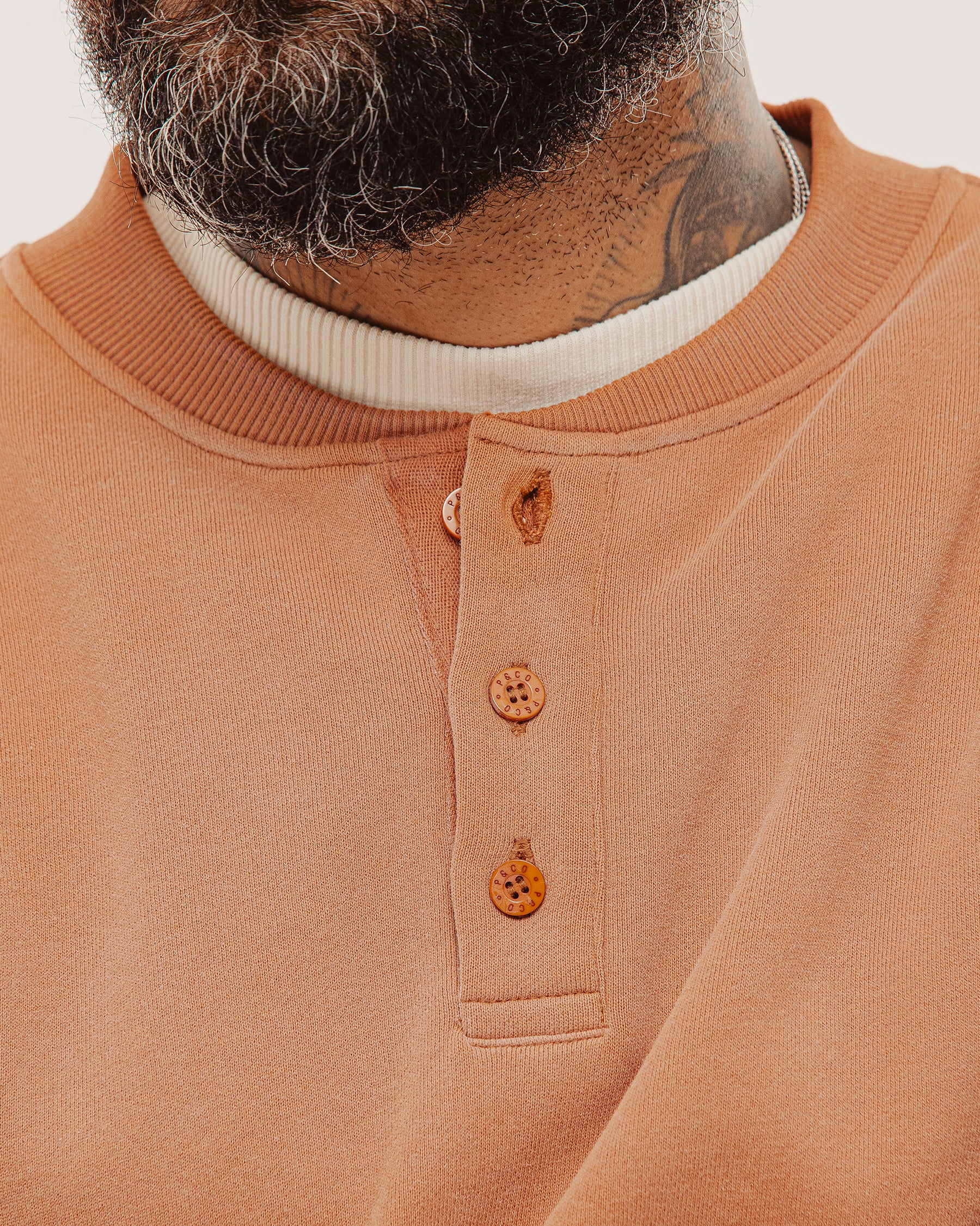 Outpost Shortsleeve Boxy Henley - Orange