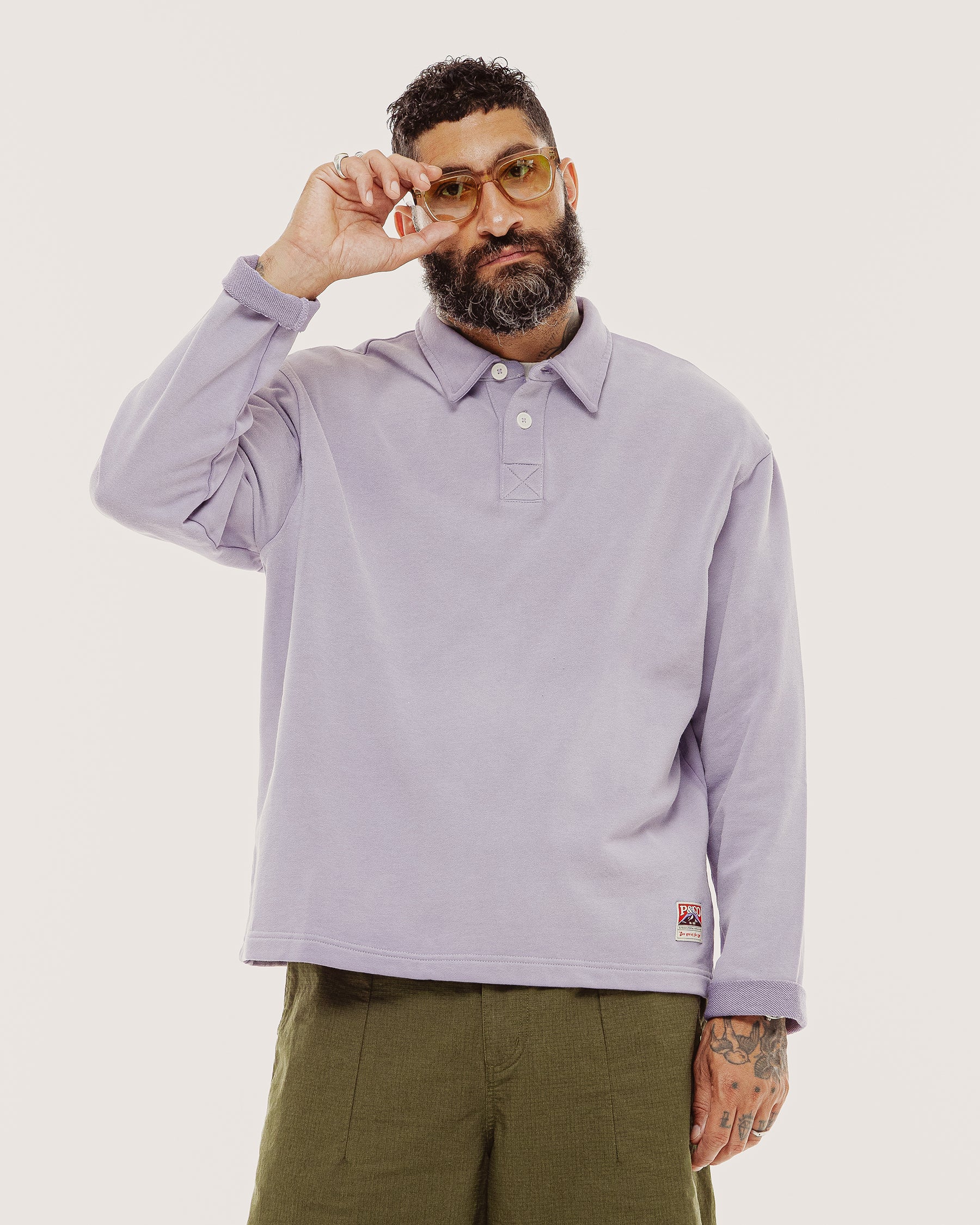 Emmett 1/4 Polo - Lavender