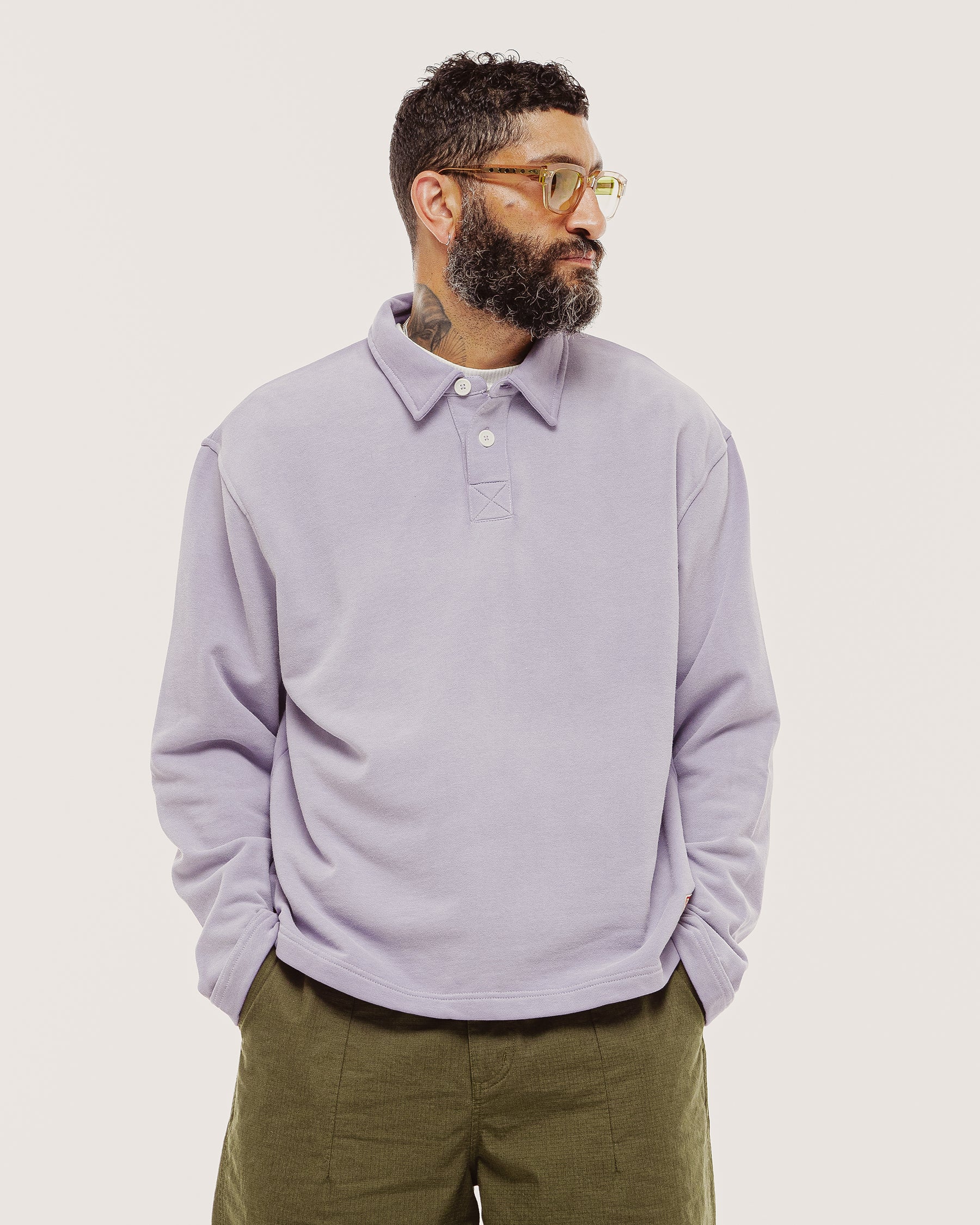 Emmett 1/4 Polo - Lavender