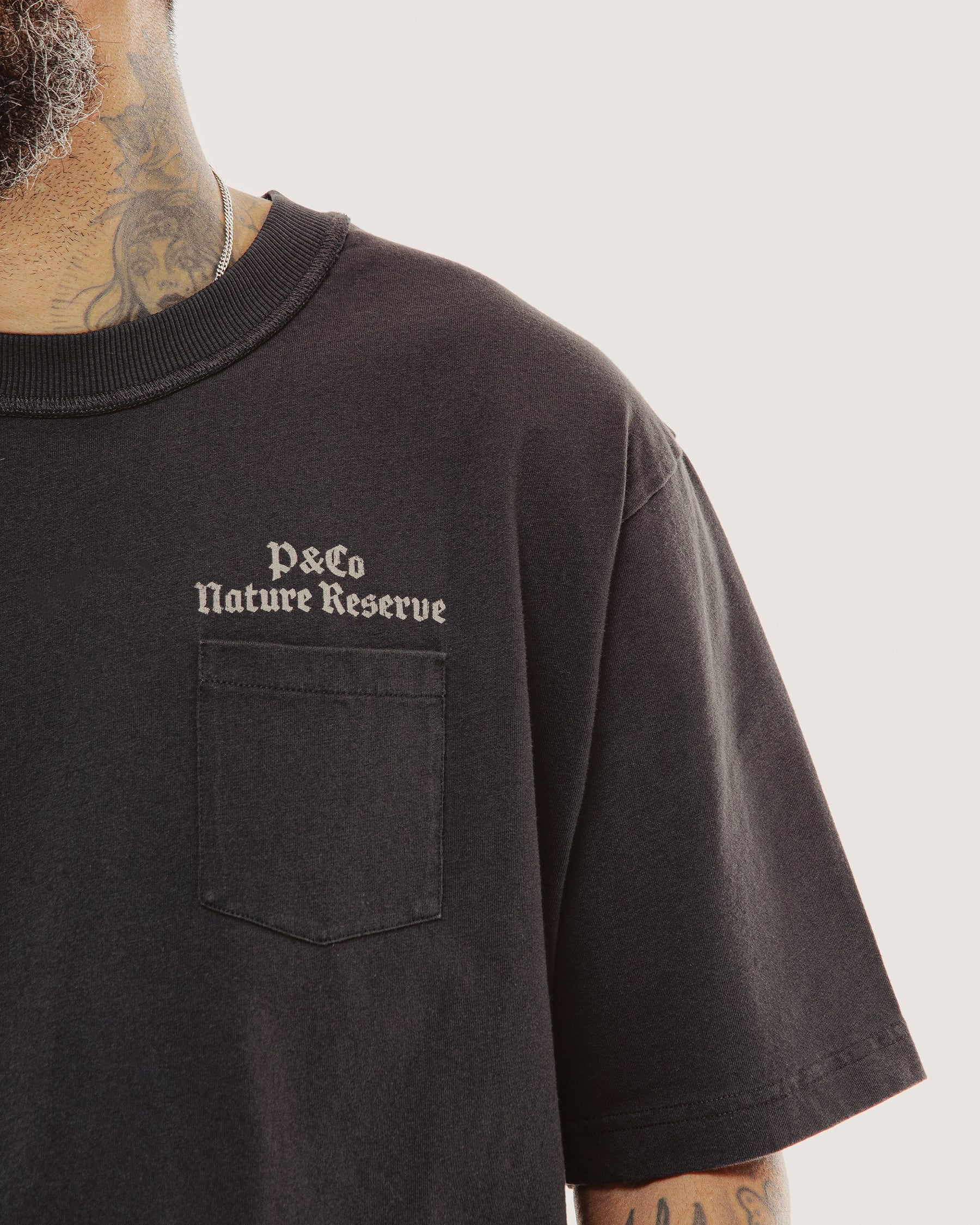 Nature Reserve Boxy T-Shirt - Heavy Washed Black