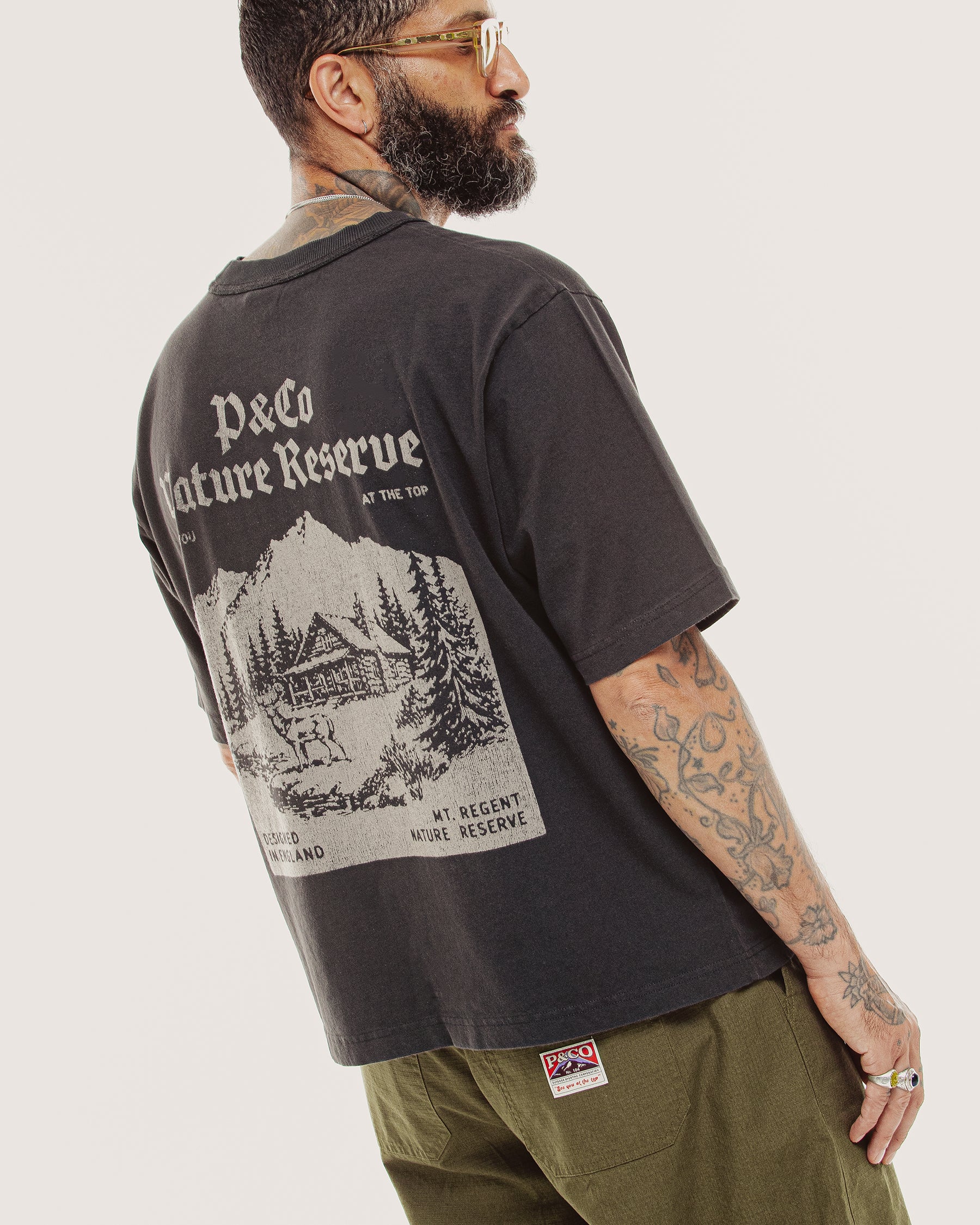 Nature Reserve Boxy T-Shirt - Heavy Washed Black