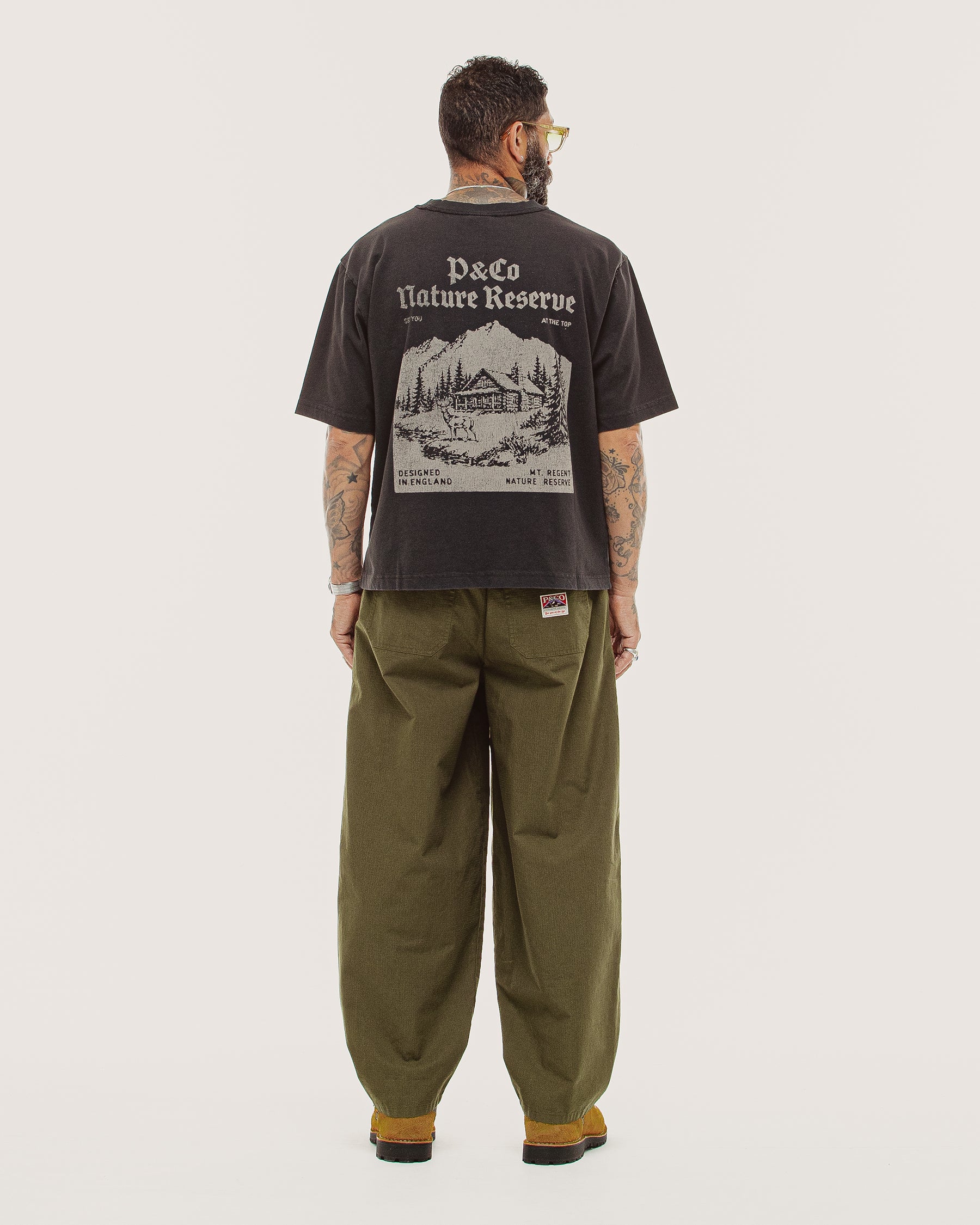 Nature Reserve Boxy T-Shirt - Heavy Washed Black
