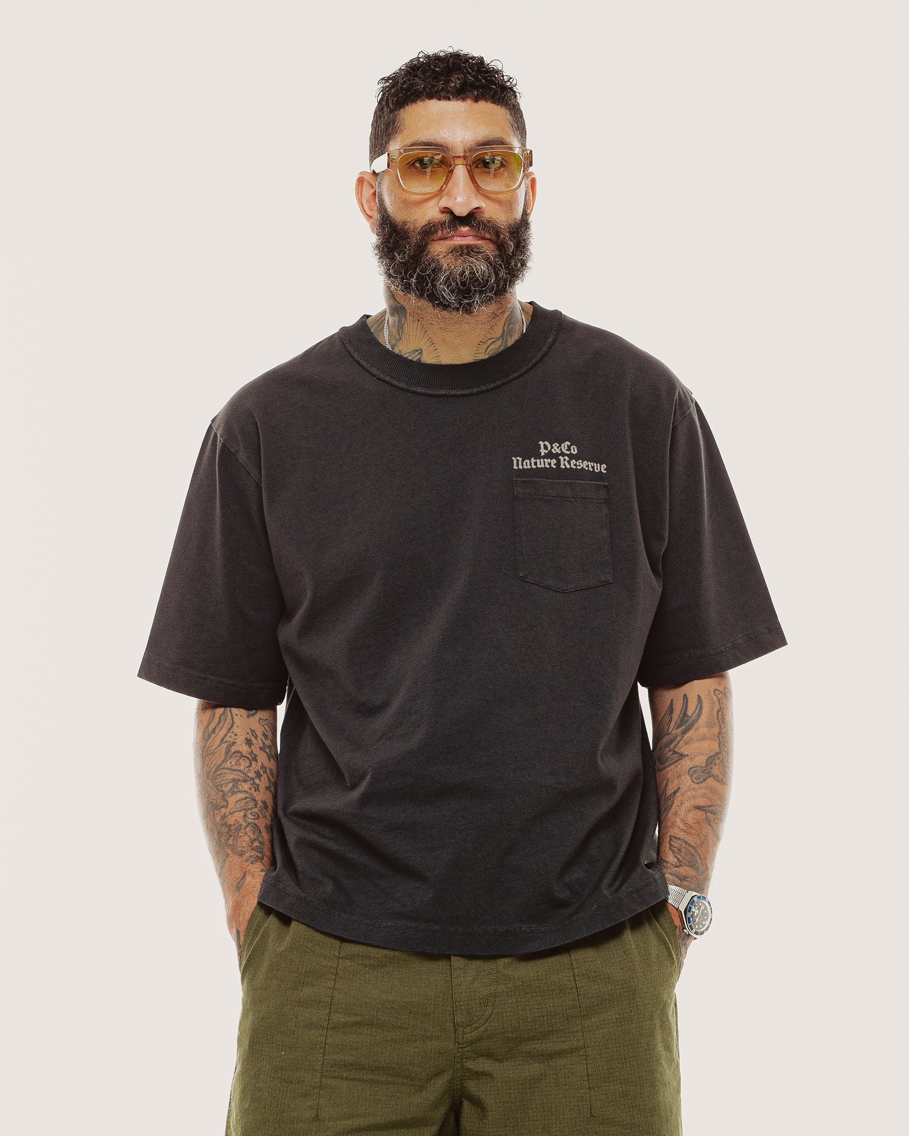 Nature Reserve Boxy T-Shirt - Heavy Washed Black