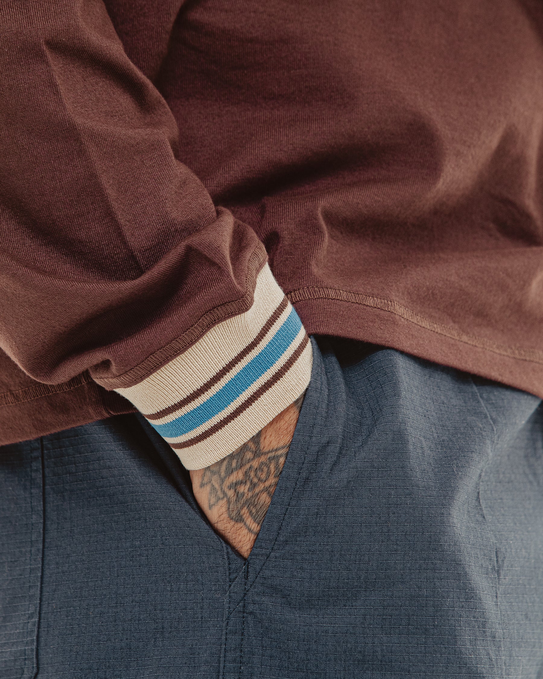 Tricot Ribbed Longsleeve - Brown