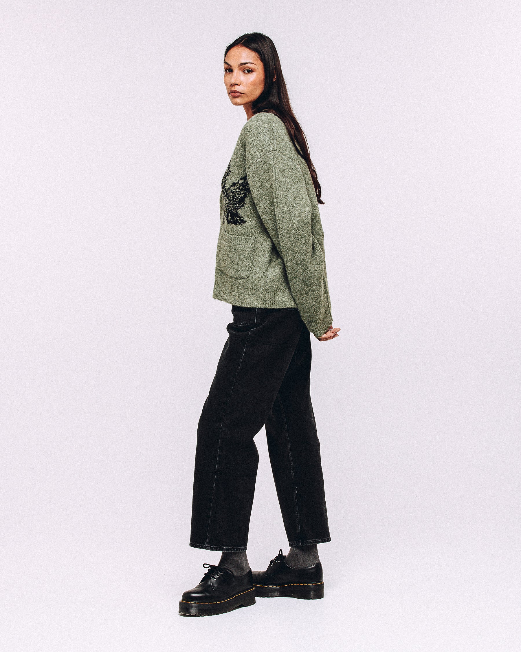 Nelson Brushed Cardigan - Sage