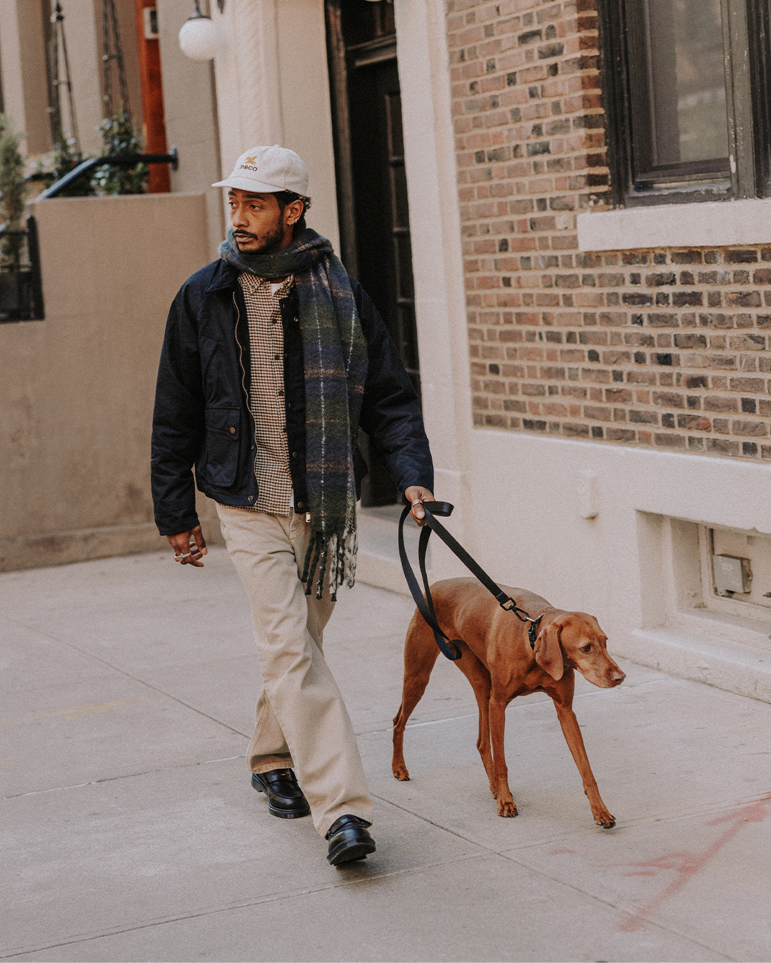 Checked Brushed Scarf - Green Plaid